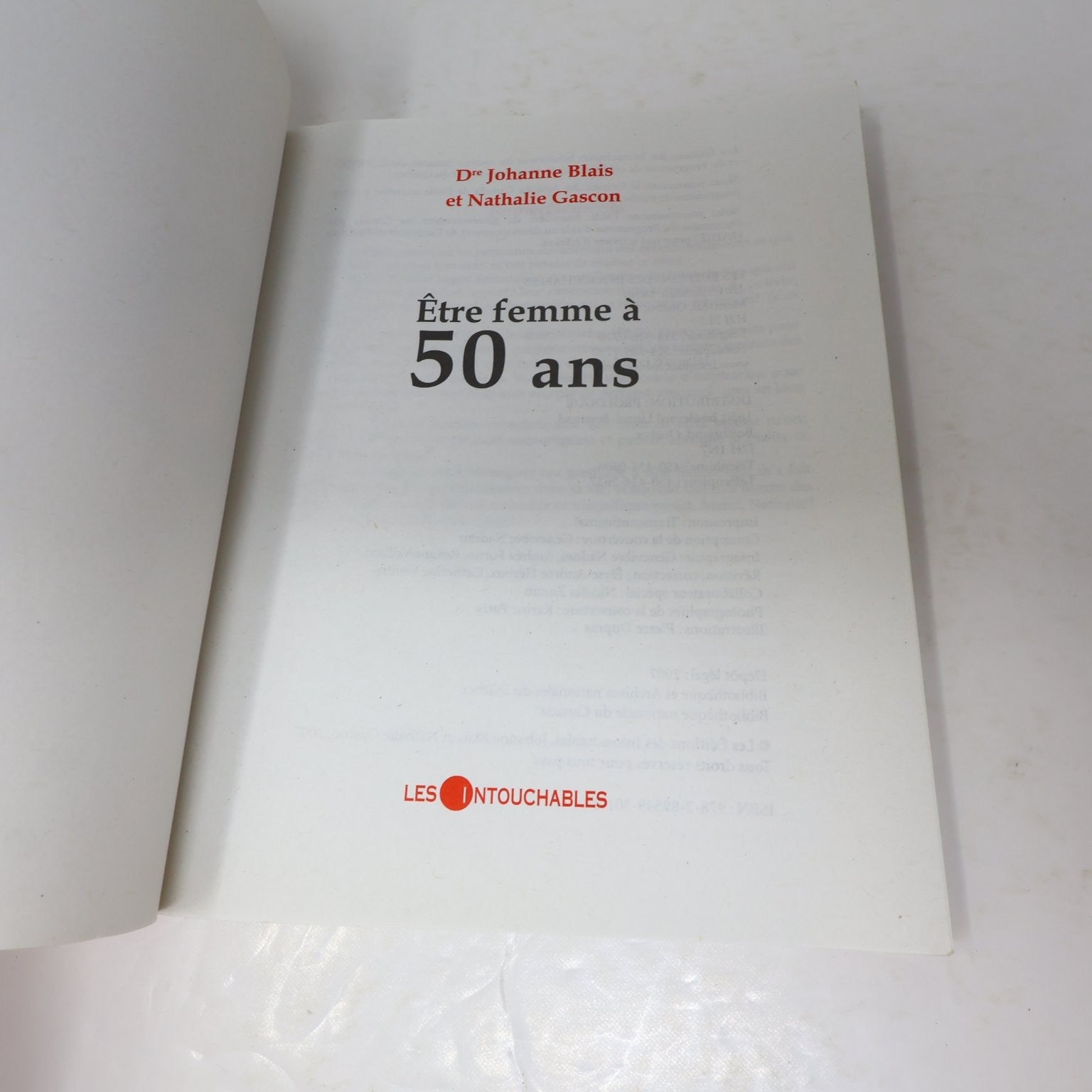 Être femme à 50 ans Blais/Gascon 2007 Santé Ménopause Questions Intouchables