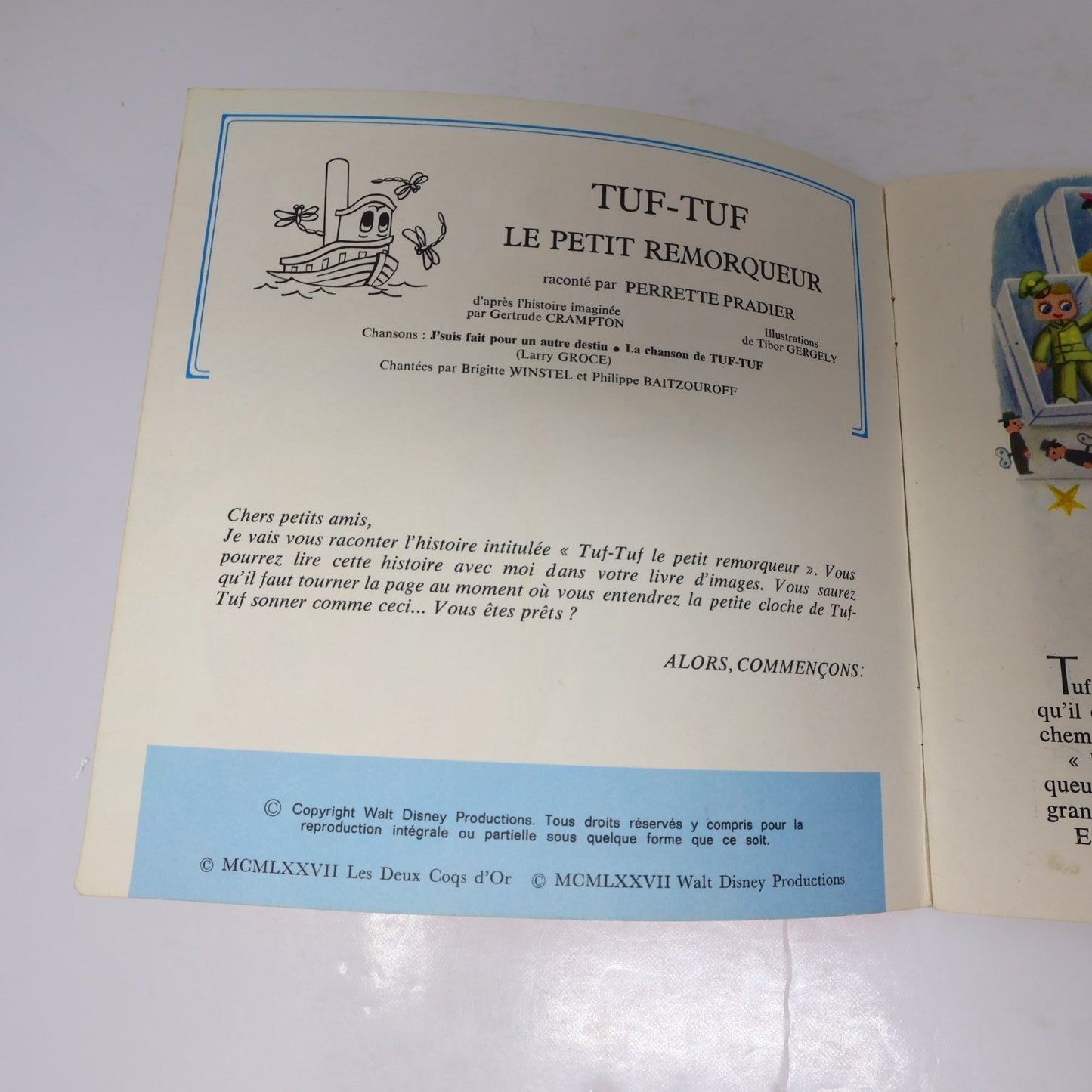 Disney Disneyland Lot 4 Livre Disque 7" Fantasia/Peter/Tuf-Tuf/Blanche Neige 70s