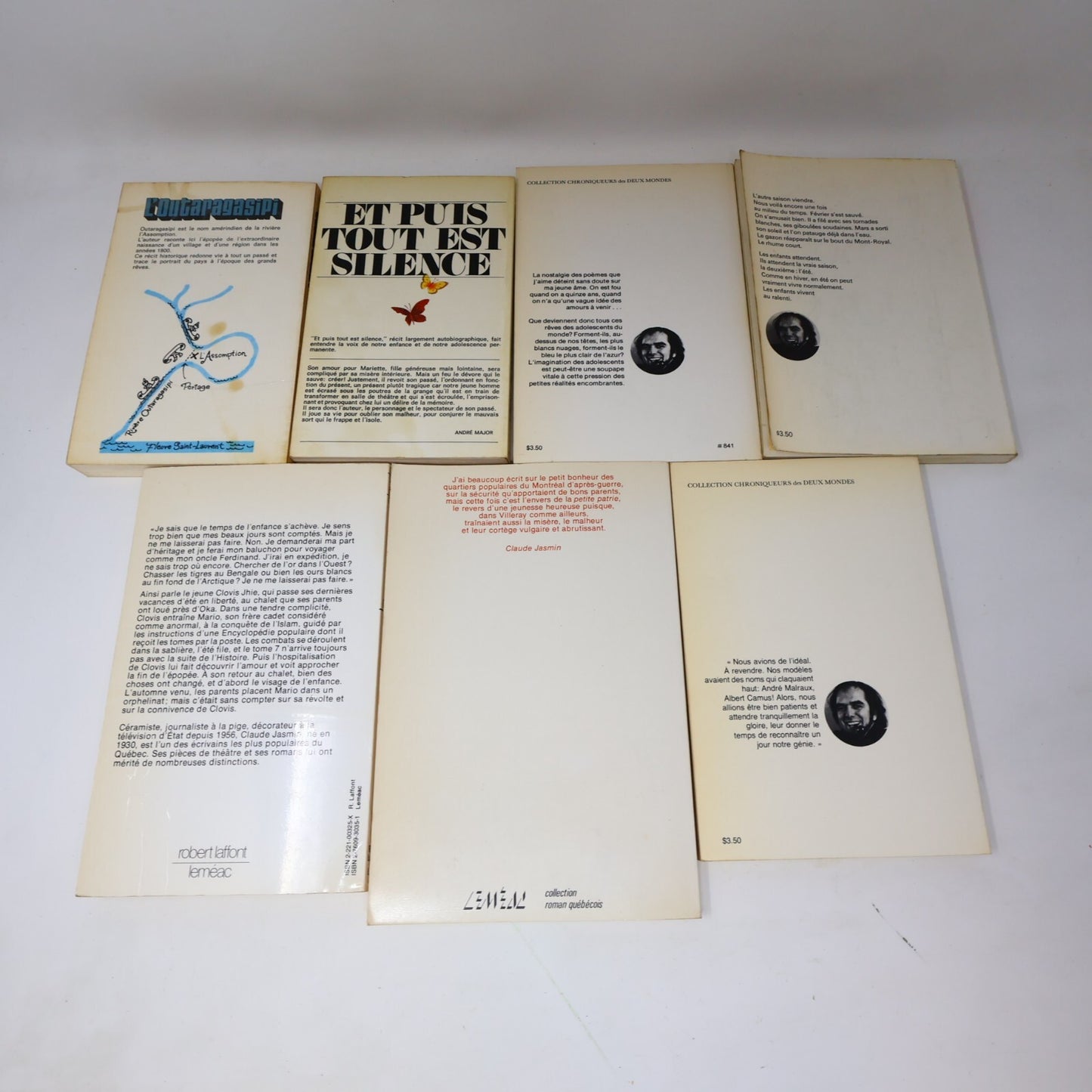 Claude Jasmin Lot 9 Livres Petite Patrie/L'Outaragasipi/Enfant de Villeray Roman