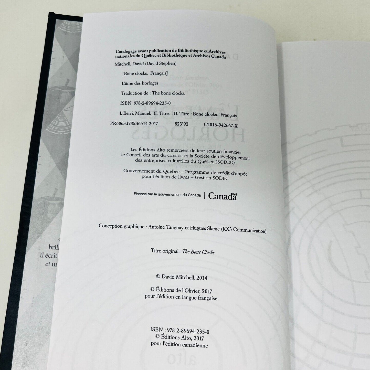 2017 L'Âme des Horloges de David Mitchell en Français Alto Bone Clocks in French