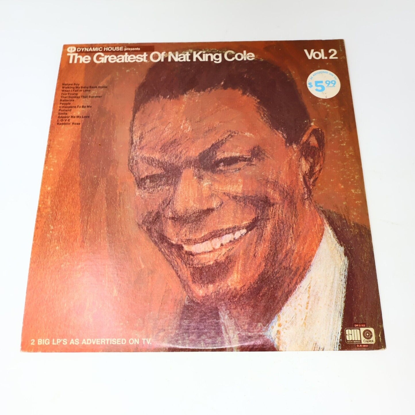 The Greatest of Nat King Cole Vol 1-2 Vinyl Record 2x LP SLB 6803 Unforgettable