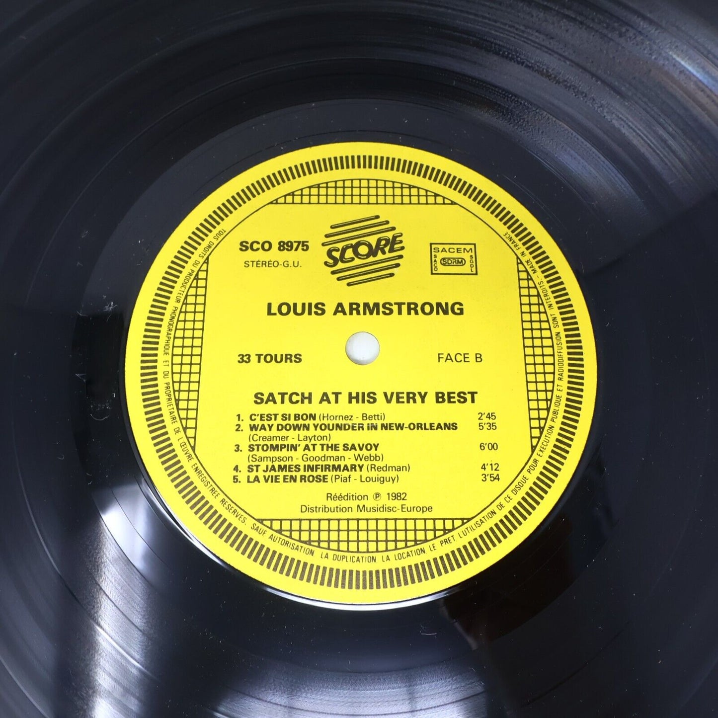 Louis Armstrong Satch at his Very Best LP Vinyl Record SCO 8975 Sleeve in French