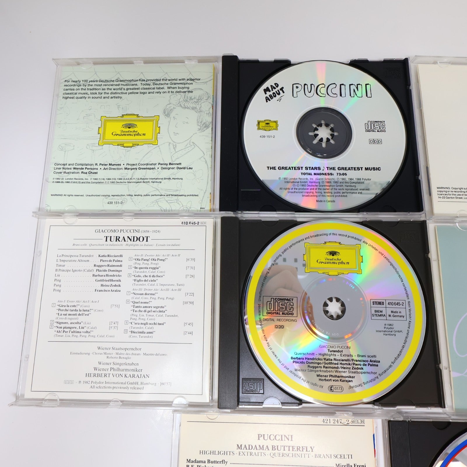 Giacomo Puccini 7 CDs Lot La Bohème/Tosca/Madama Butterfly Opera Classical