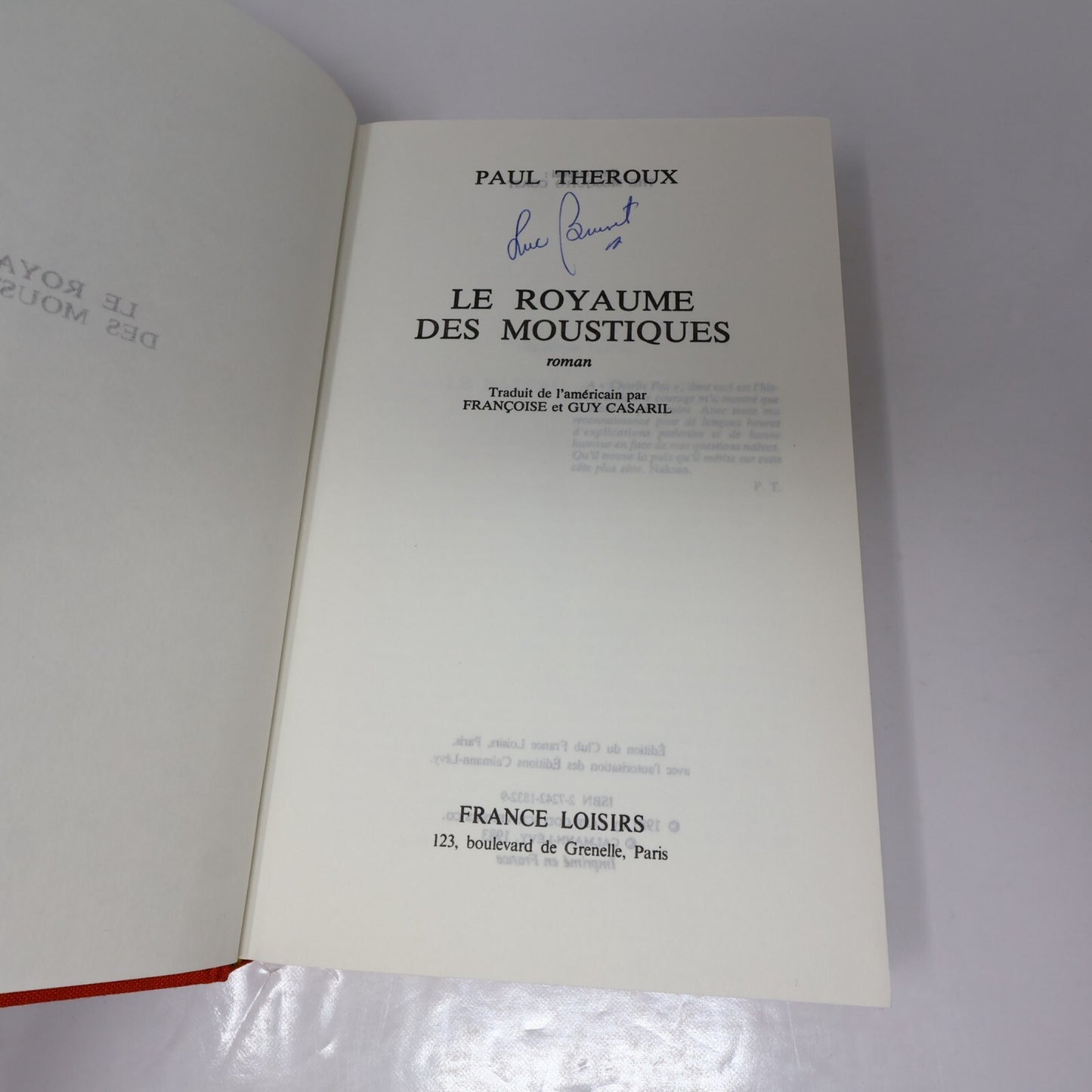 Le Royaume des Moustiques Paul Theroux France Loisirs 1983 HC Français French DJ