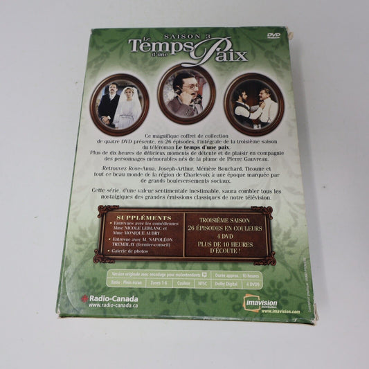Le Temps d'une Paix Saison 3 Été 1921 DVD Testé NTSC Rose-Anna Mémère Bouchard