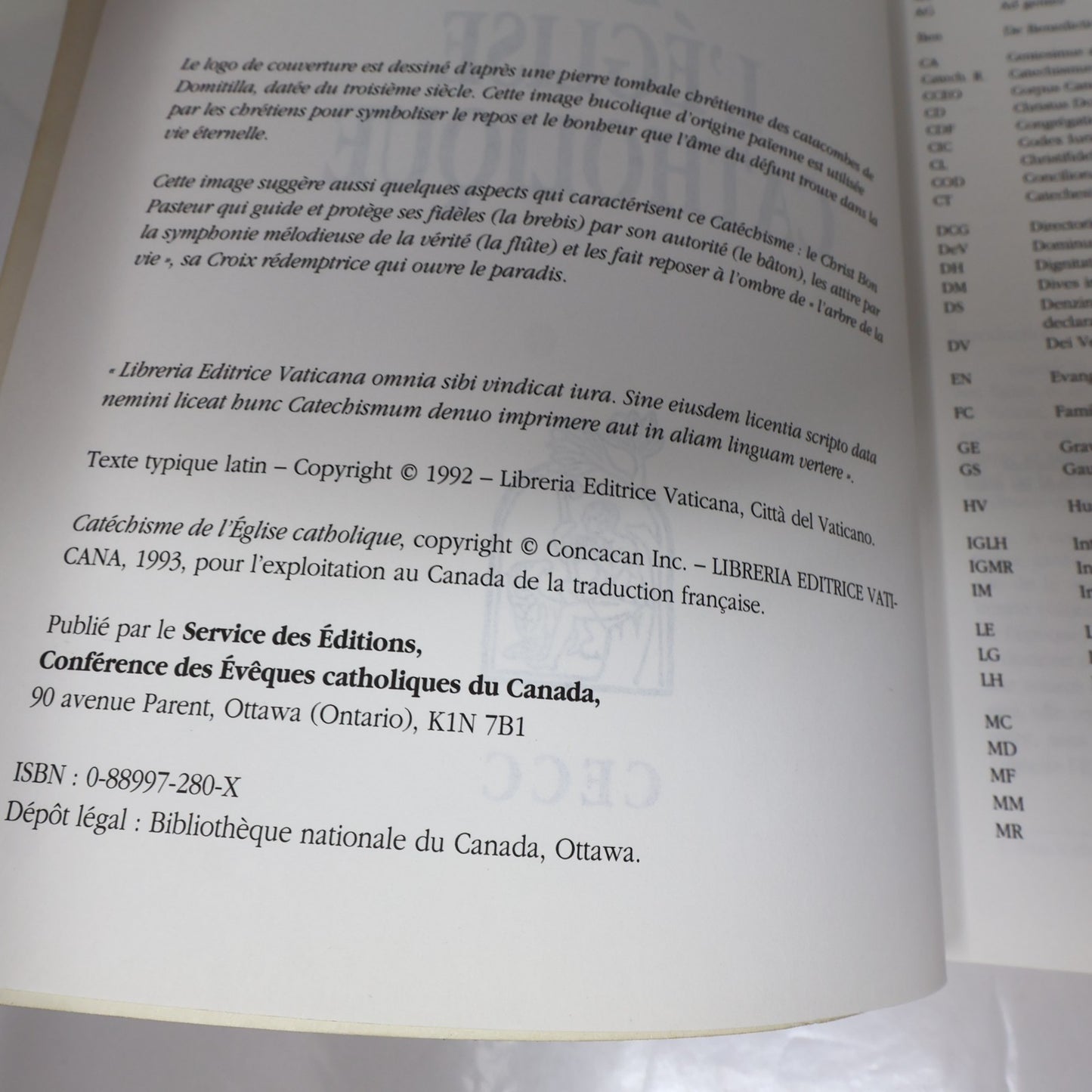 Catéchisme de l'Église Catholique Cecc 1993 PB Français French Paperback Livre