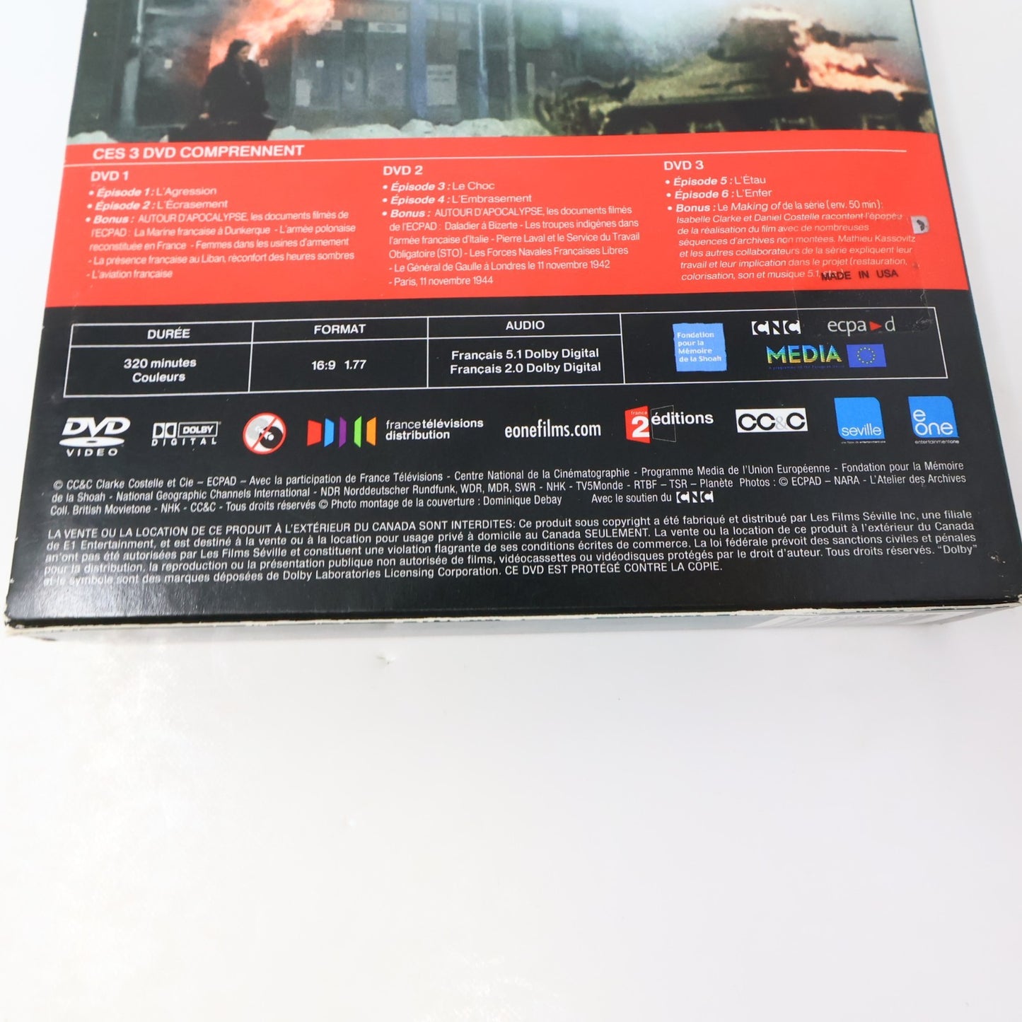 Apocalypse La 2ème Guerre Mondiale en Couleur WW2 DVD NTSC Clarke/Costelle Testé