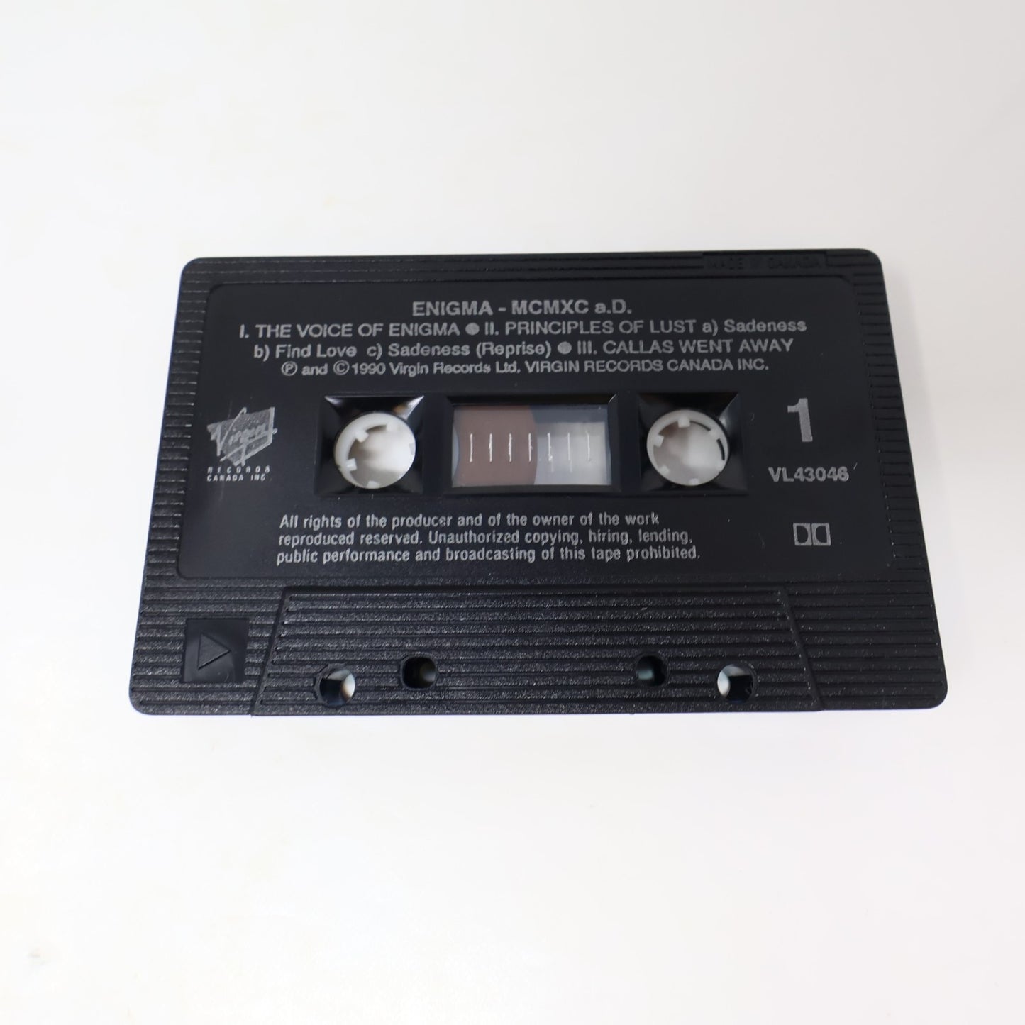 Enigma MCMXC a.D. Cassette Principles Of Lust/Sadeness/Mea Culpa/Hallelujah