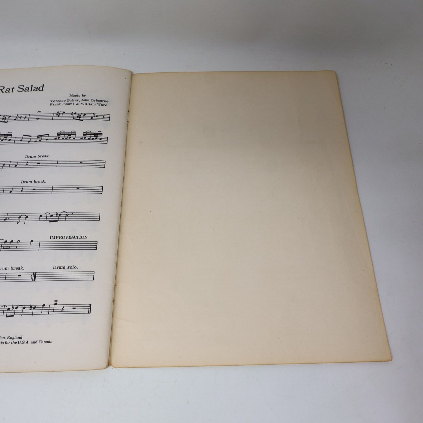1971 Black Sabbath Songbook Guitar Master of Reality Ozzy Osborne Essex Music PB
