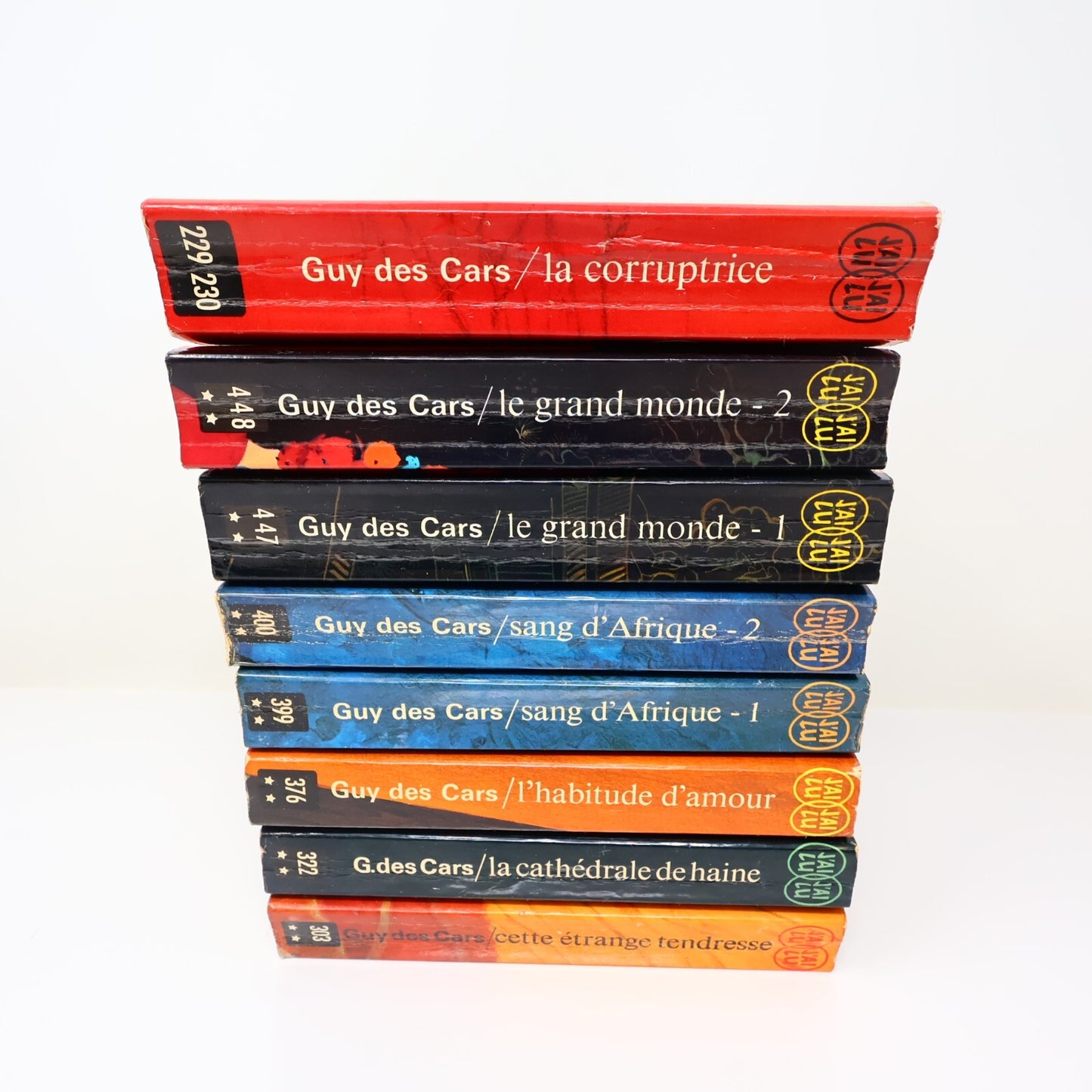 Guy des Cars Lot 8 Livres J'ai Lu Sang d'Afrique/Grand Monde/Corruptrice Romance