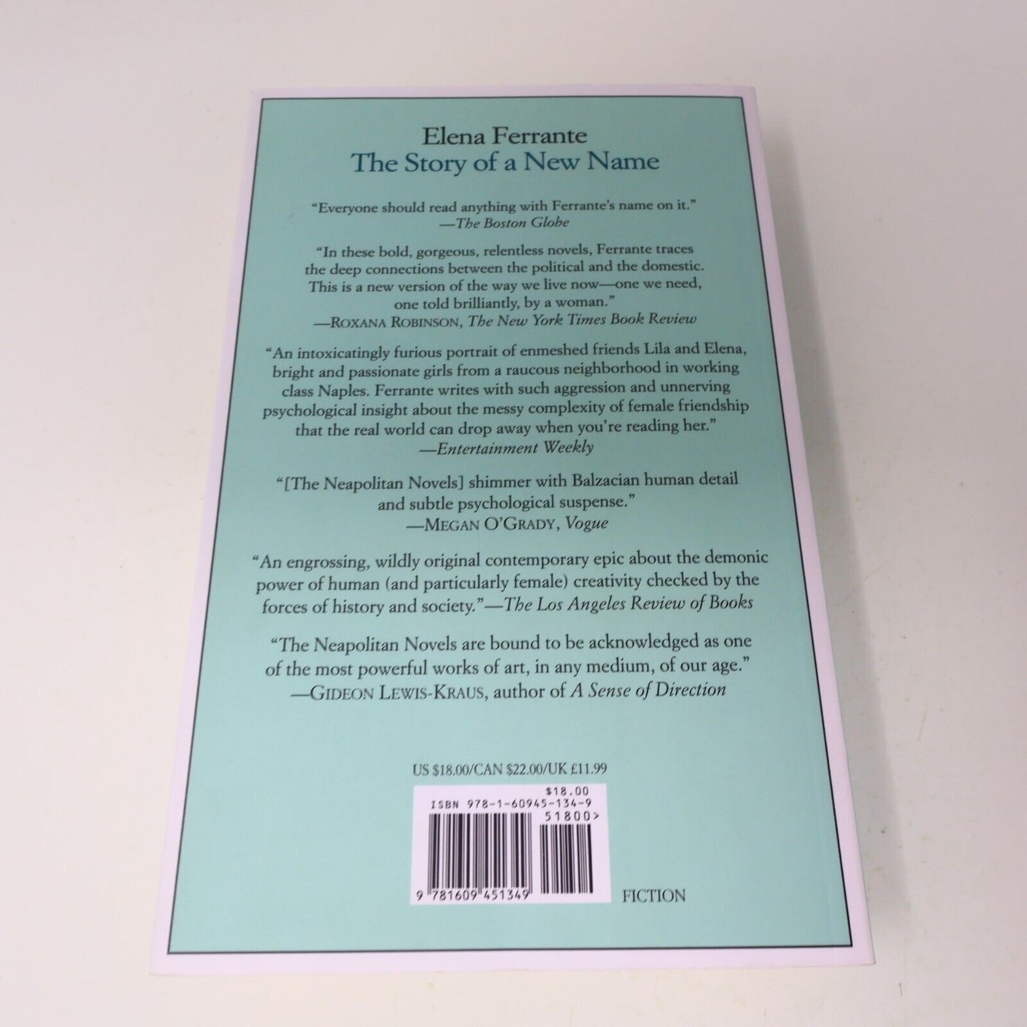 2013 The Story of a New Name Elena Ferrante Europa Paperback Women's Fiction PB