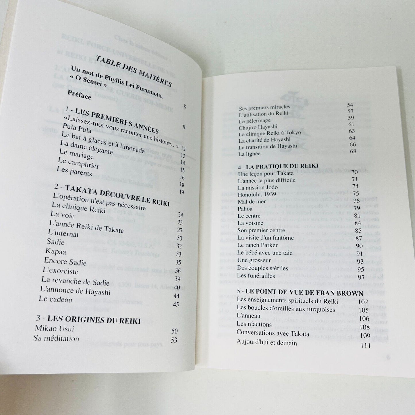 1993 L'Esprit Du Reiki L'Enseignement de Hawayo Takata Fran Brown Recto-Verseau