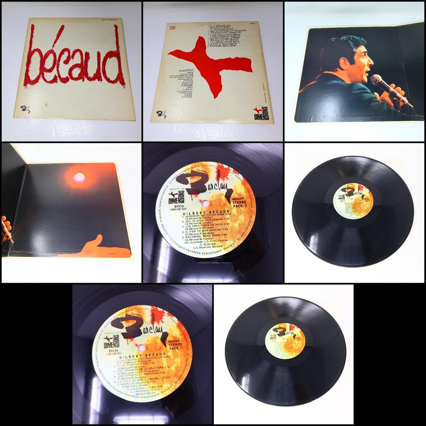 Gilbert Bécaud Lot 13 Disques Record Olympia/Ami/L'Important C'est La Rose 70s