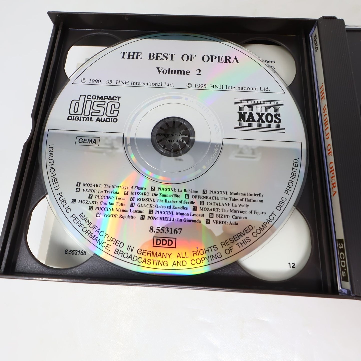 Naxos Collection The World of Opera CD 1996 3 Disc Set Classical Verdi/Puccini