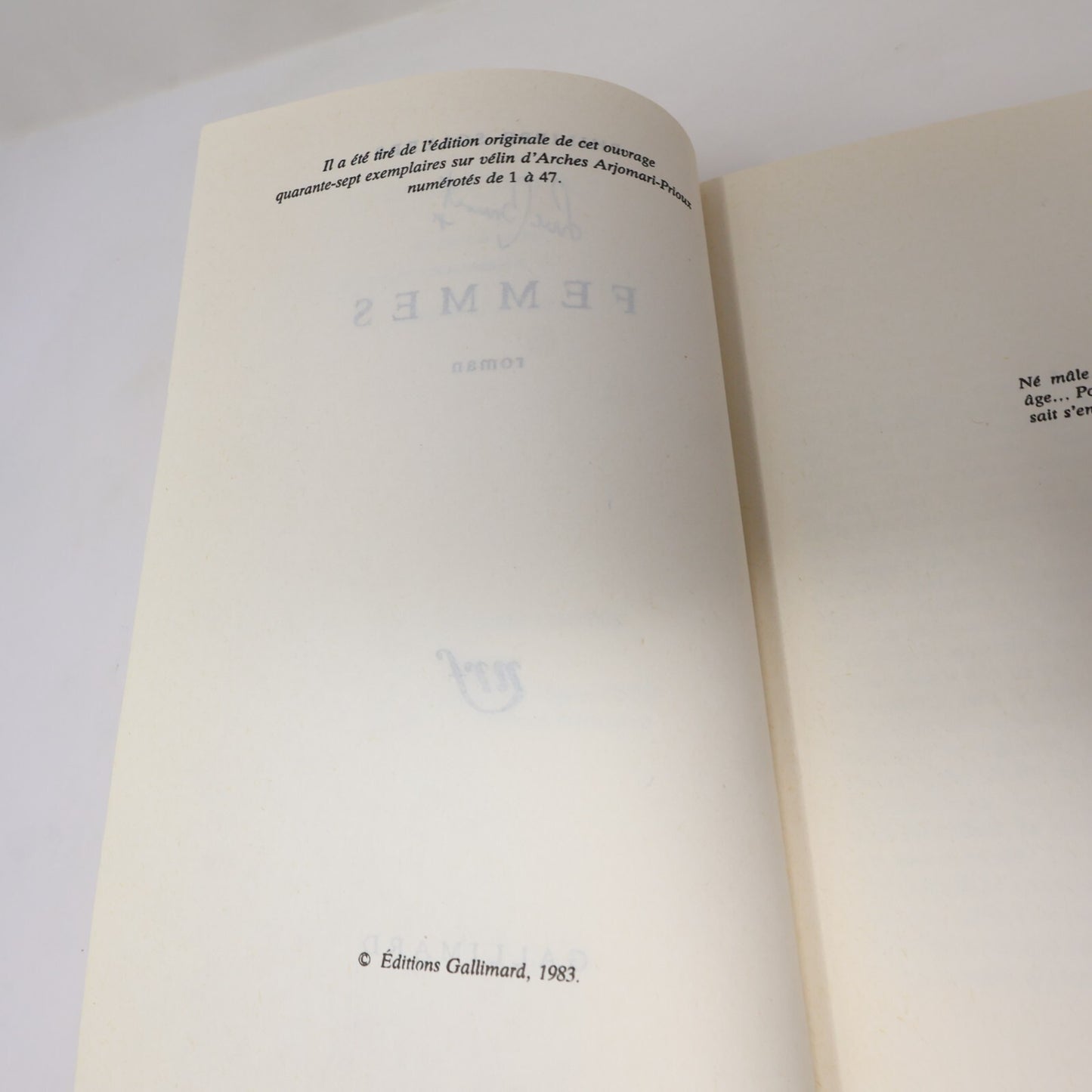 Philippe Sollers Lot 2 Livres Femmes/Le Parc Littérature Française Roman France