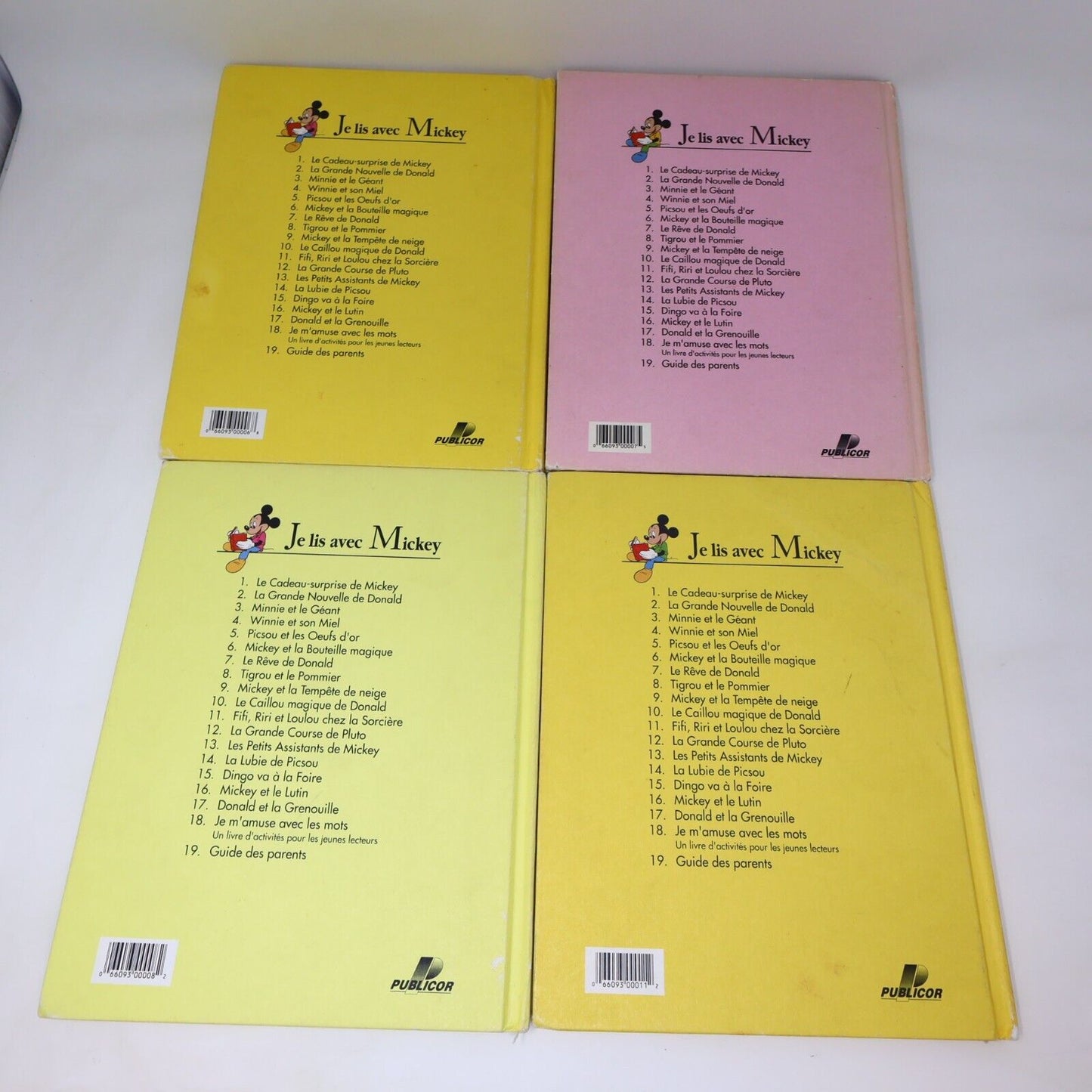 Lot 12 Livres Je Lis avec Mickey Walt Disney Publicor Jeunes Enfants Français HC