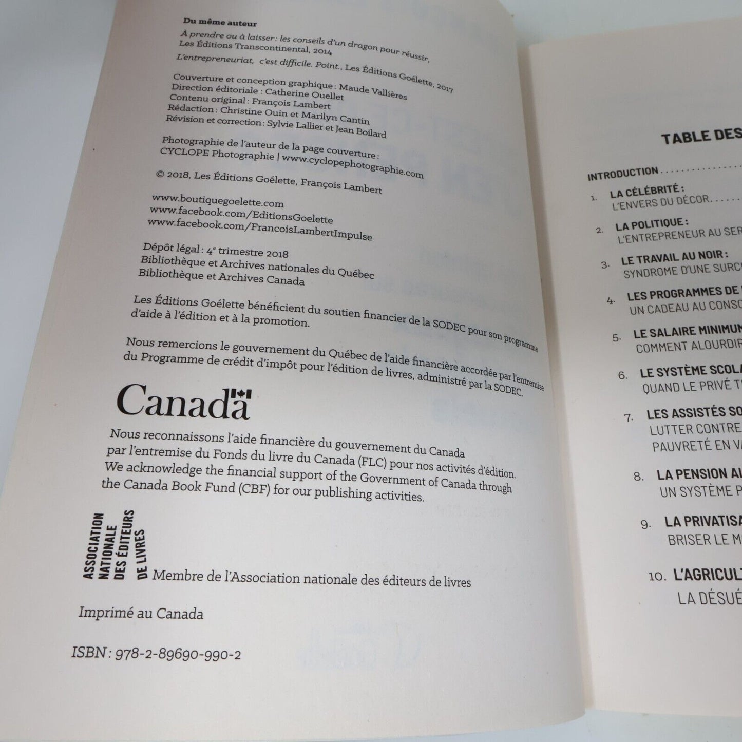 2018 Qu'est-ce que j'en Pense? mon Opinion Non Censurée de François Lambert PB