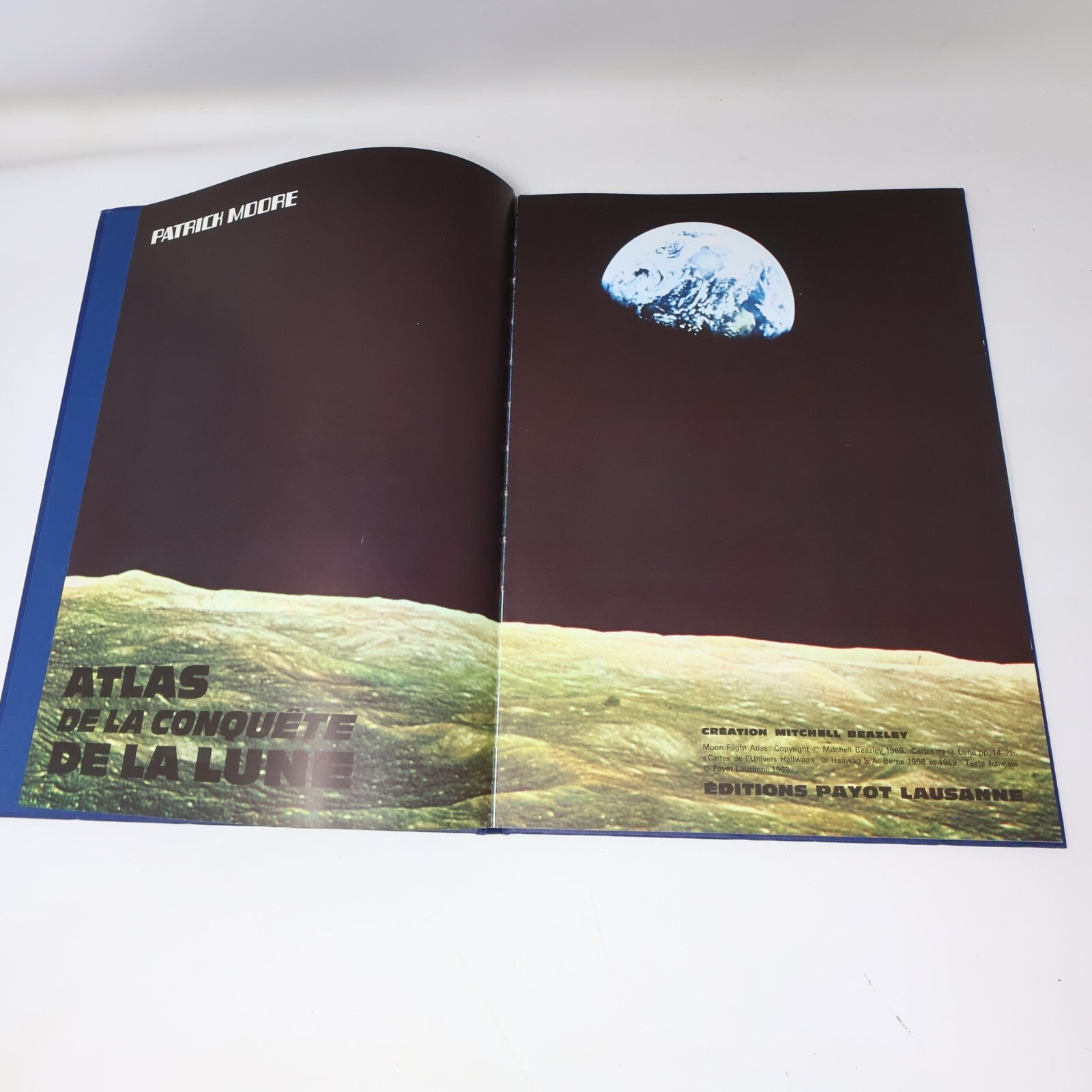 Atlas de la Conquête de la Lune Patrick Moore 1969 Payot Français Livre 60s HC