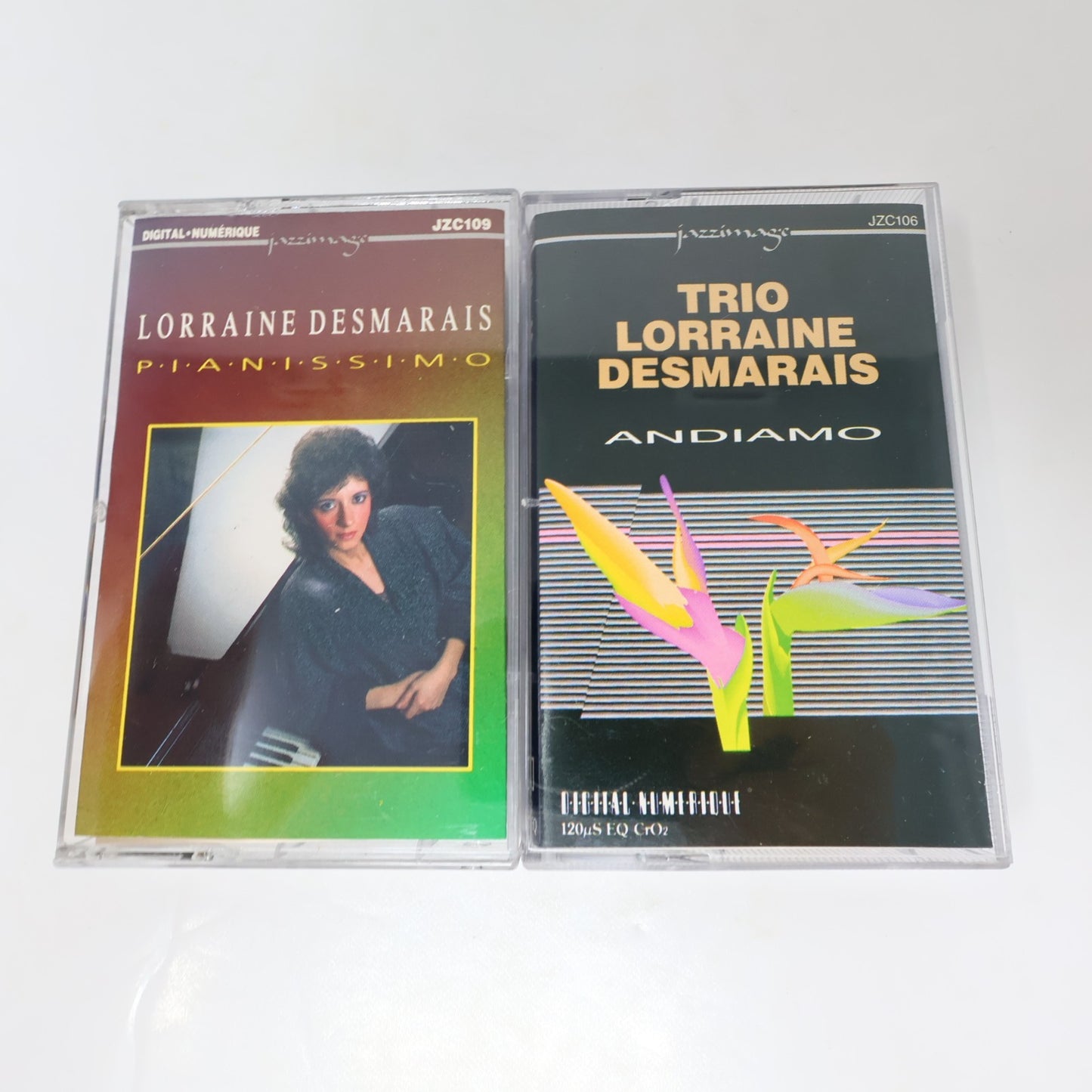 Lorraine Desmarais 2 Cassettes Lot Pianissimo/Andiamo JazzImage Hold up/Caravan