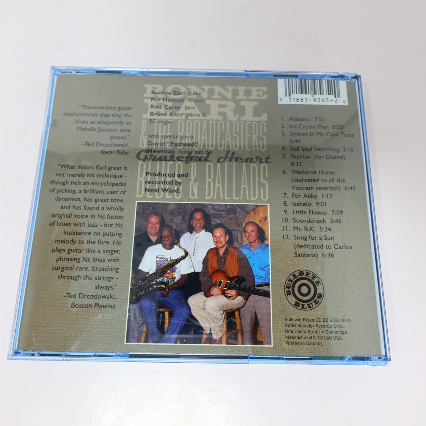 Ronnie Earl & The Broadcasters CD Grateful Heart Blues & Ballads Bullseye 1996