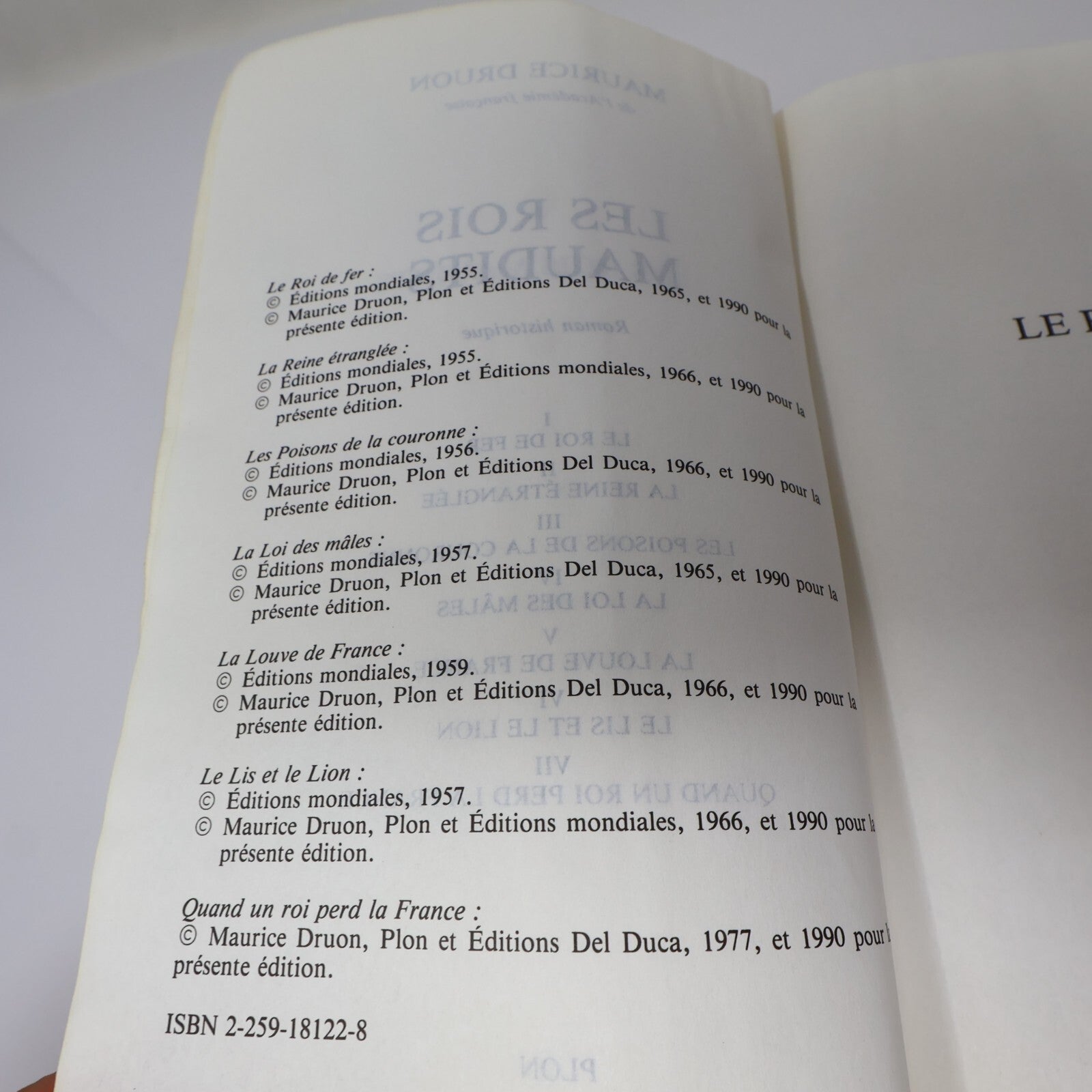 Les Rois Maudits Maurice Druon Plon Le Roi de Fer/Reine Étranglée Omnibus 1995