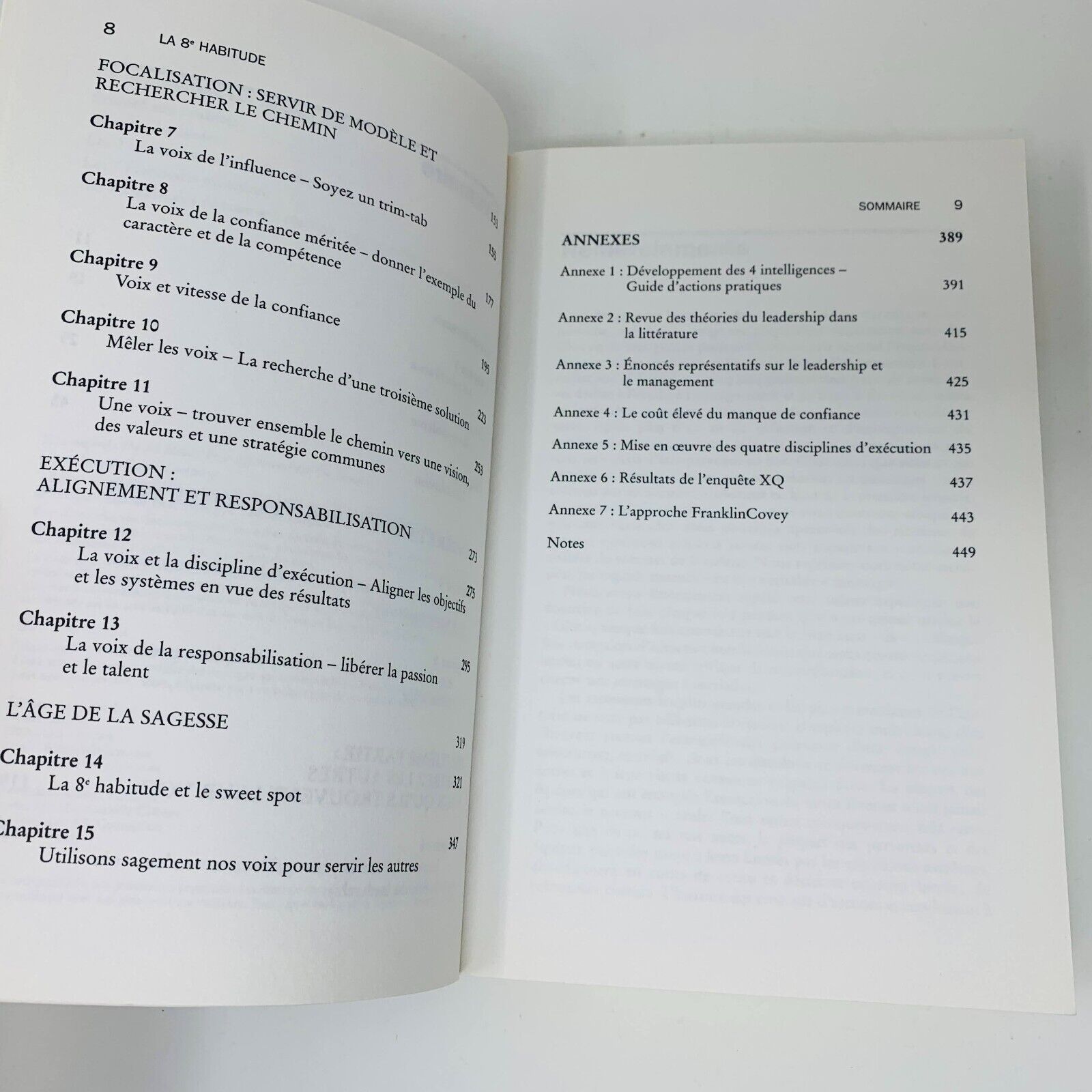 2006 La 8ème Habitude Livre Stephen R. Covey en Français French PB Réussite 8e