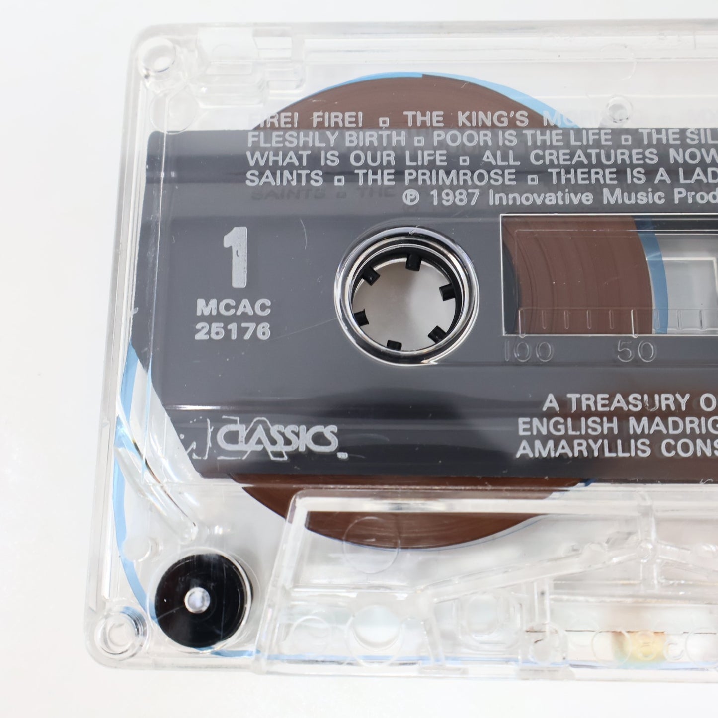 A Treasury Of English Madrigals Cassette Amaryllis Consort/Brett/Aldwinckle 1988