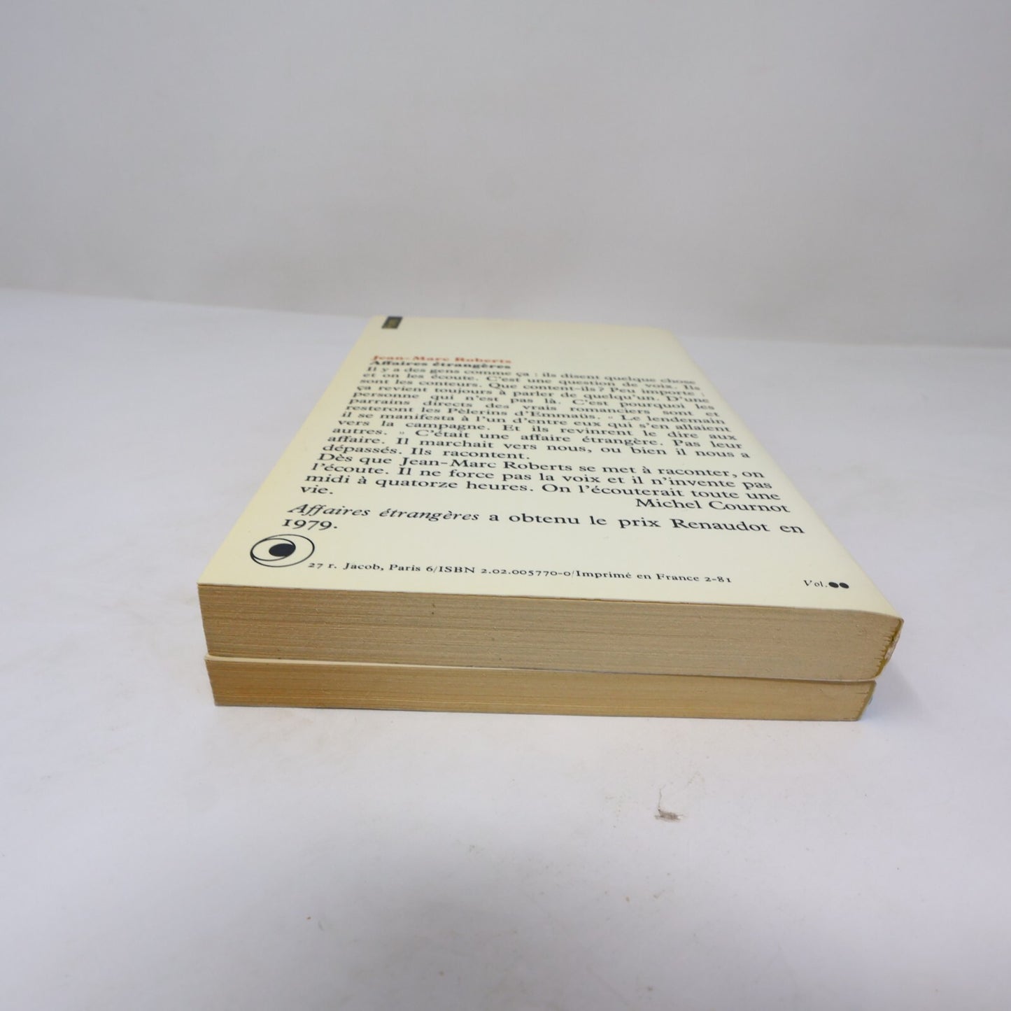 Jean-Marc Roberts Lot 2 Livres Les Enfants de Fortune/Affaires Étrangères Roman