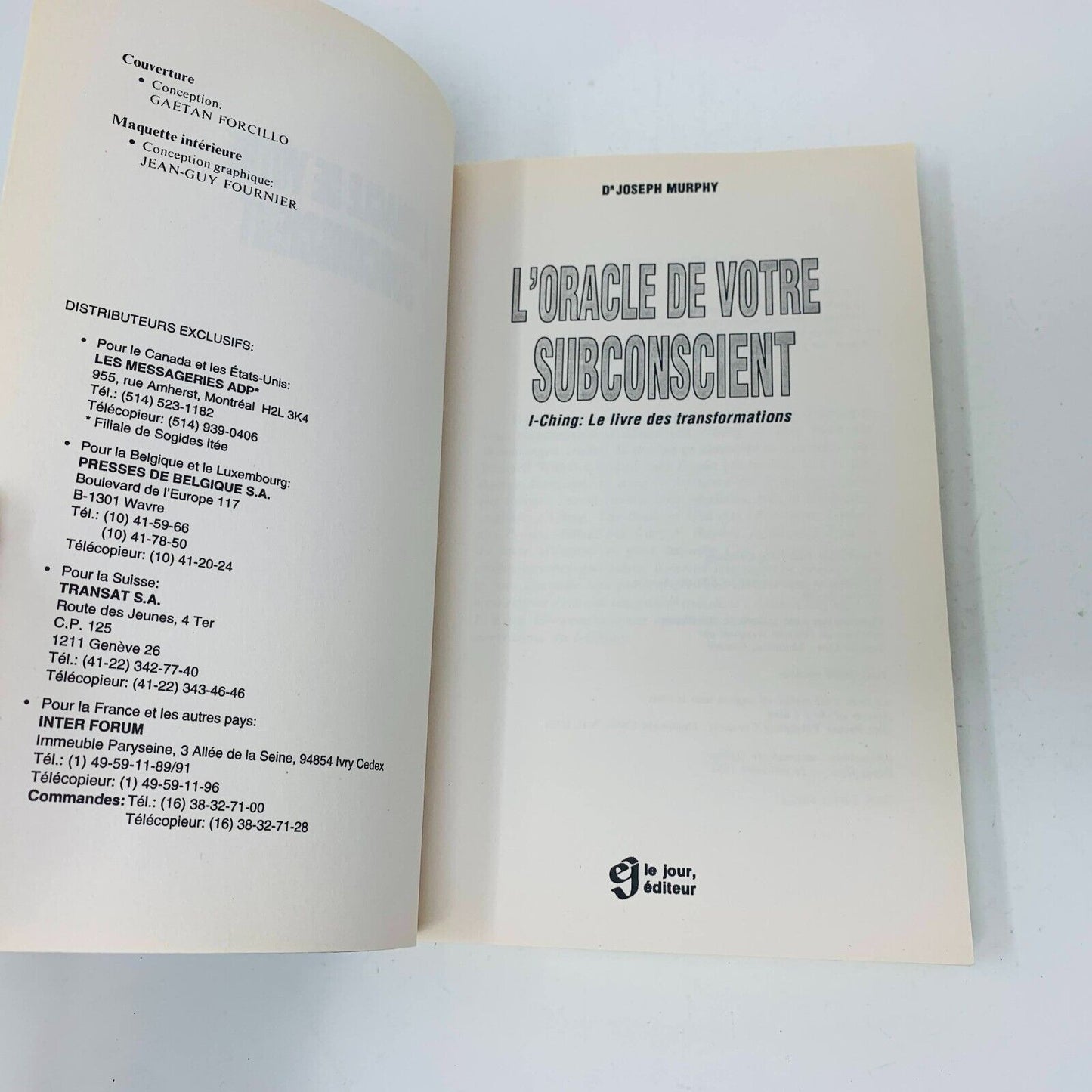 1984 L'Oracle de votre Subconscient I-Ching Livre Transformations Joseph Murphy