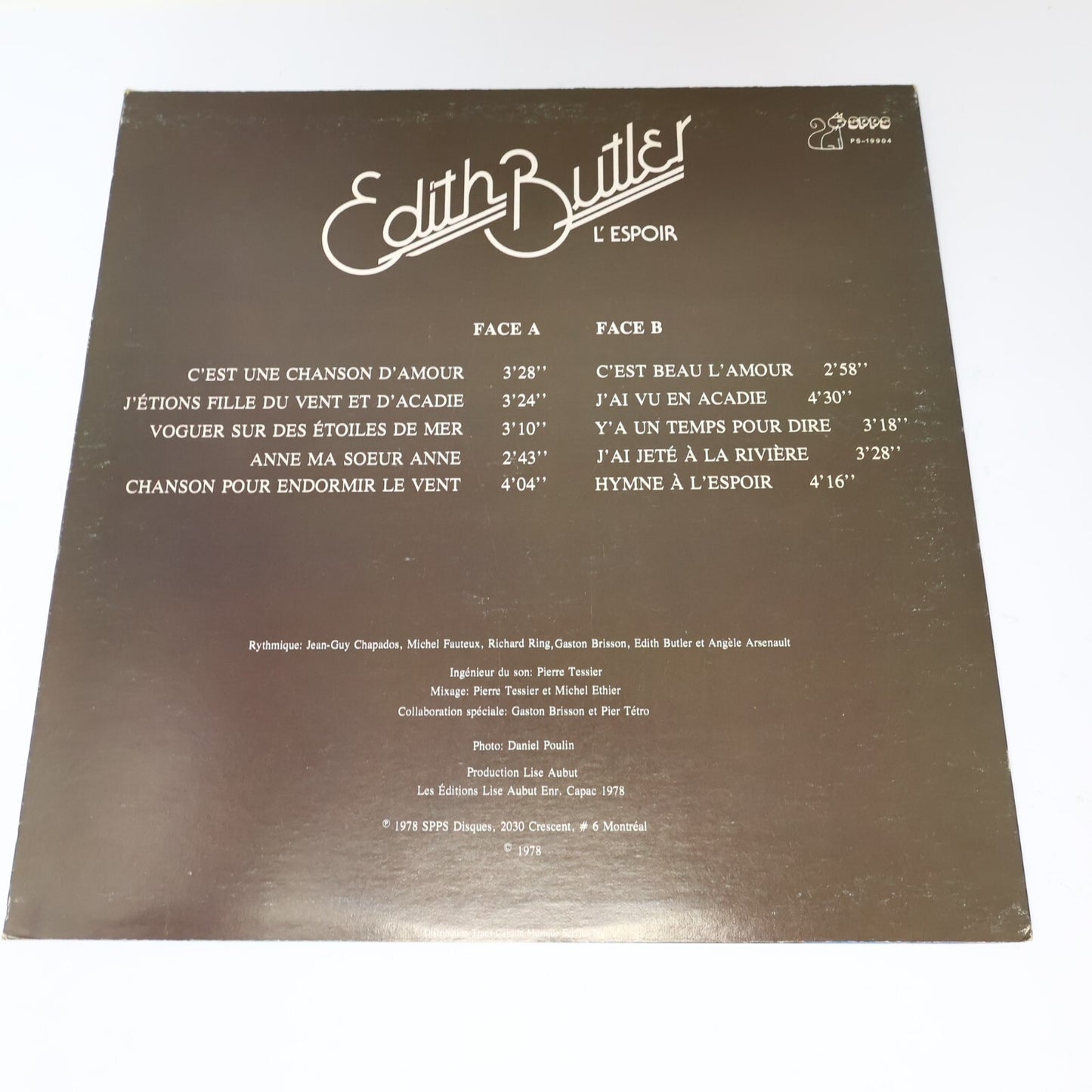 Edith Butler Lot 2 Disques LP Record Vinyl L'Espoir/Asteur Qu'on est Là....