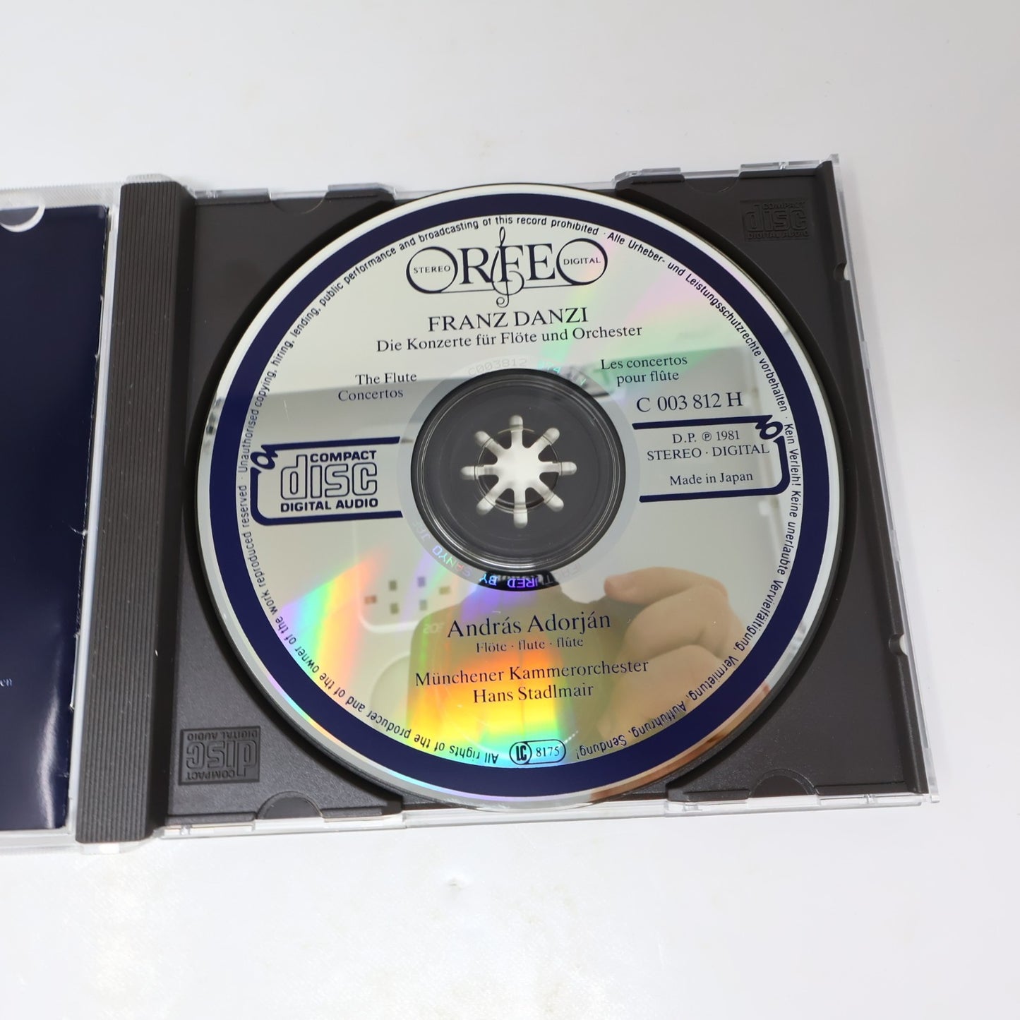 Franz Danzi The Flute Concertos/Sämtliche Flötenkonzerte CD Andras Adorjan Orfeo