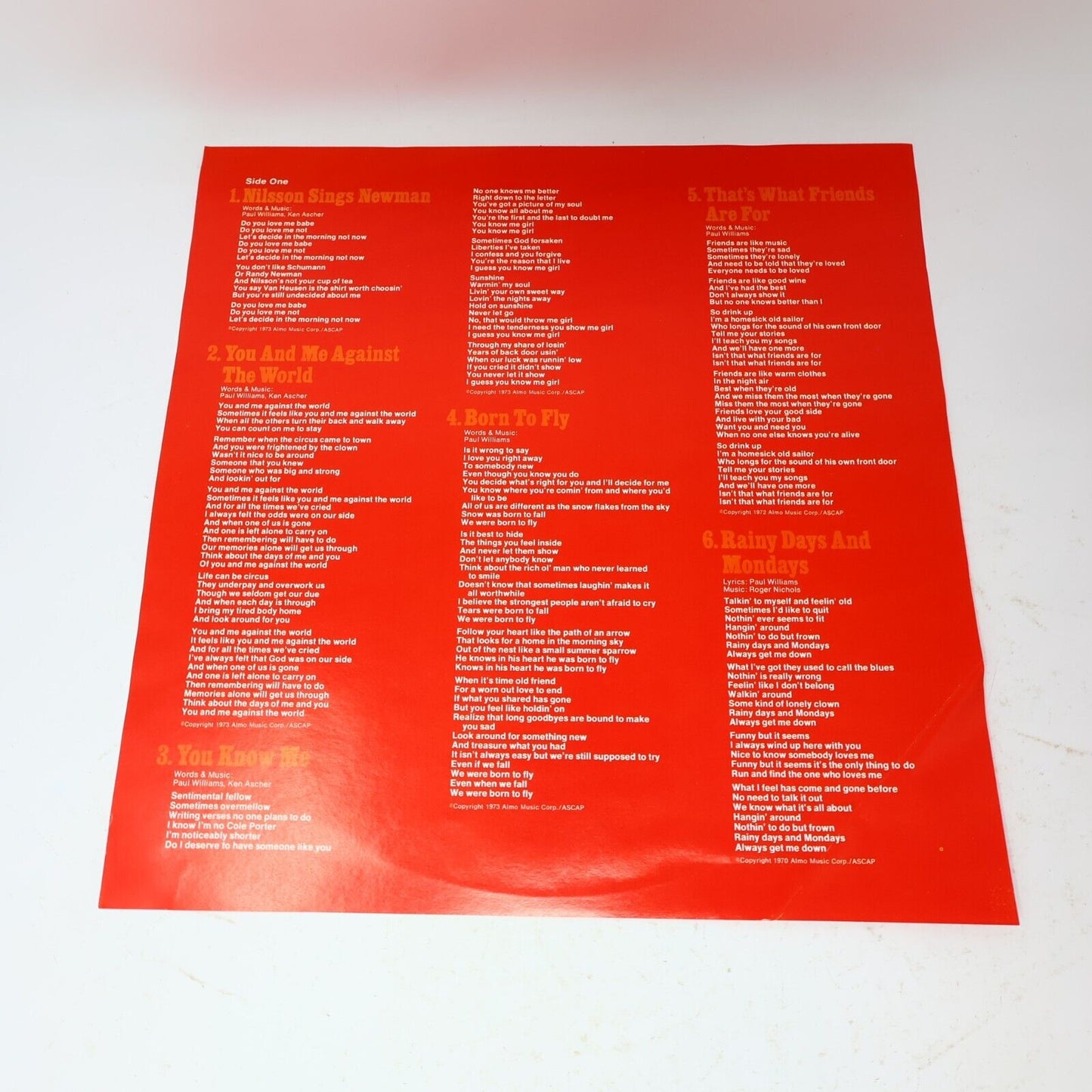 Paul Williams Here Comes Inspiration LP Record Vinyl 1974 SP-3606 A&M Canada