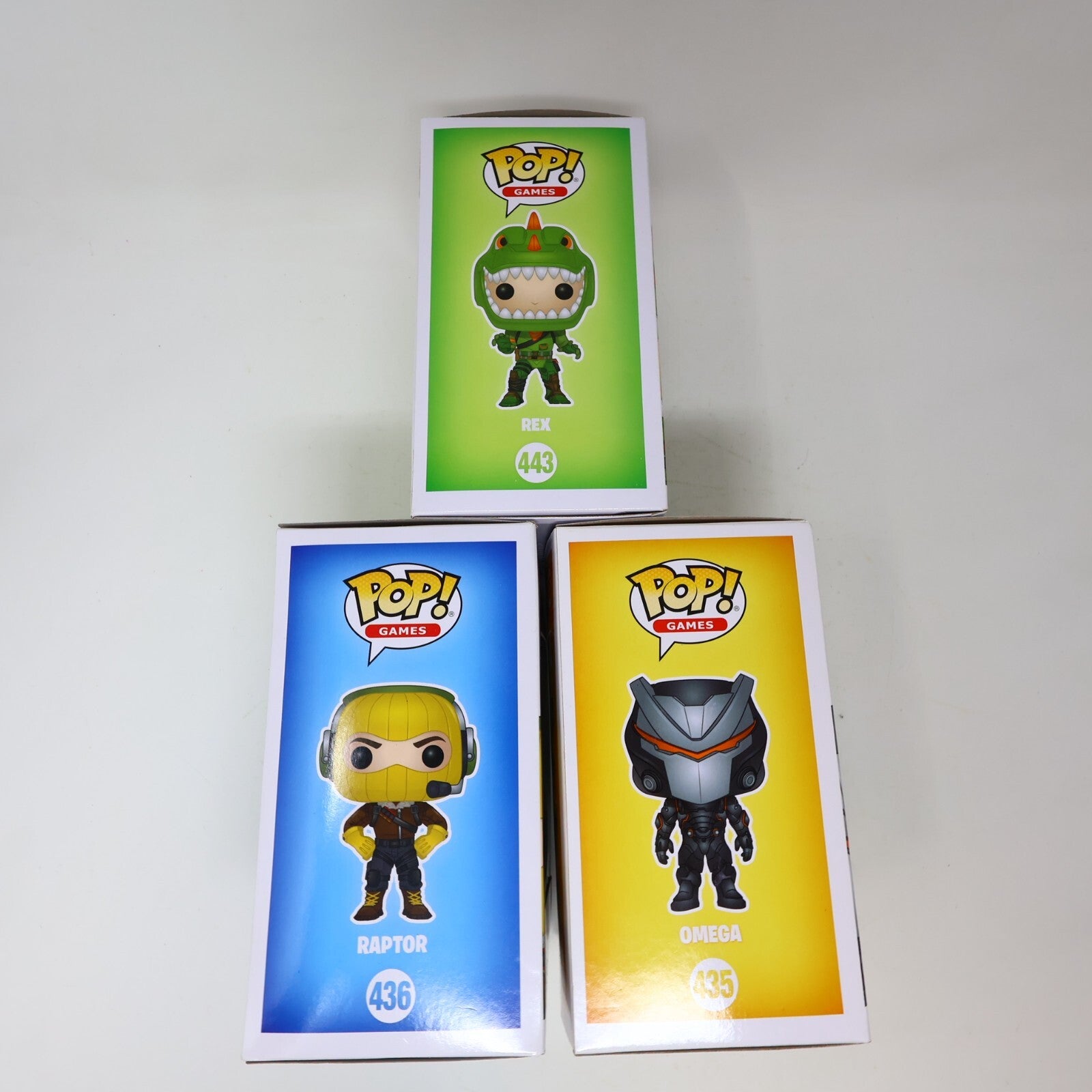 Fortnite 3 Funko Pop! Figure Lot Raptor/Rex/Omega 435 436 443 Damaged Boxes