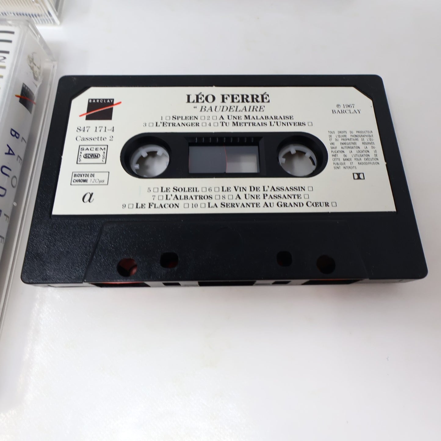 Léo Ferré Les Poètes Boîtier Cassette Apollinaire/Baudelaire/Verlaine Rimbaud
