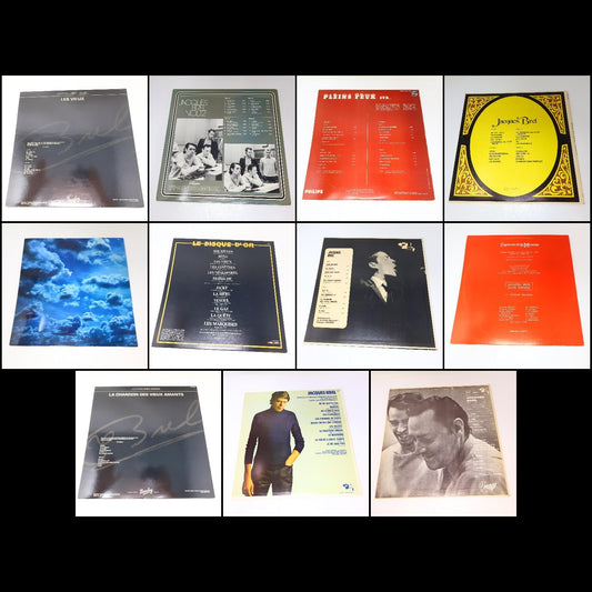 Jacques Brel Lot 11 Disques LP Record Les Vieux/L'Homme de la Mancha/J'Arrive