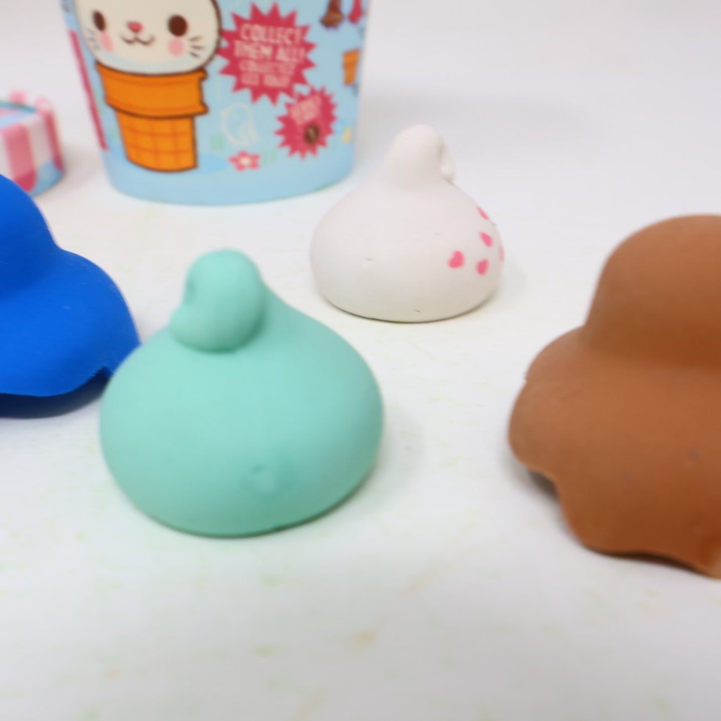 Kitty Cones Erasers Series 1 Miyu Pink Ice Cream with Box 4 Toppings 1 Cone