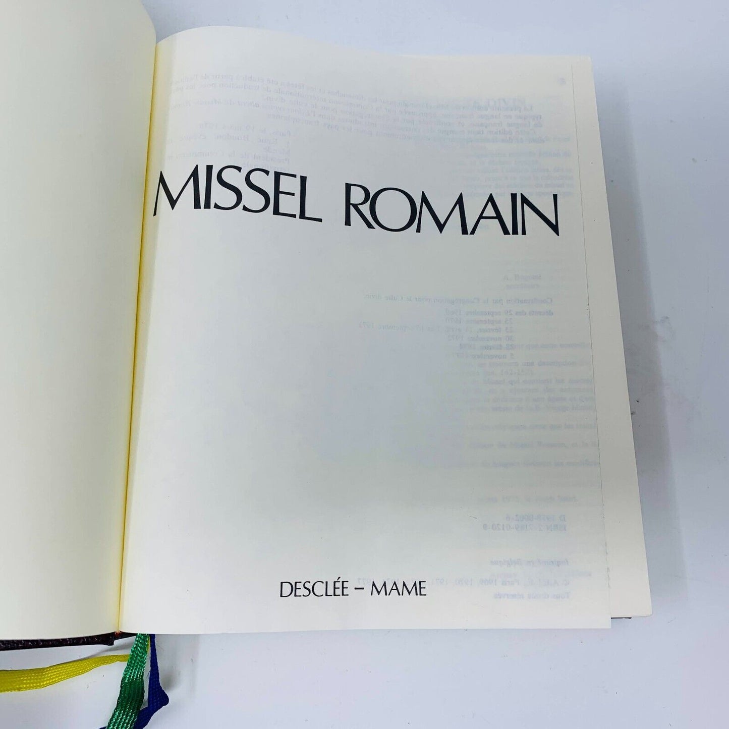 2001 Missel Romain Desclée Mame Français Messe Liturgie Missal French Hardcover