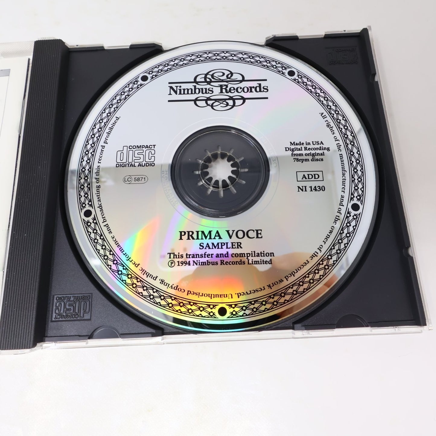 Nimbus Records Prima Voce Sampler CD 1994 Classical Vocal Compilation