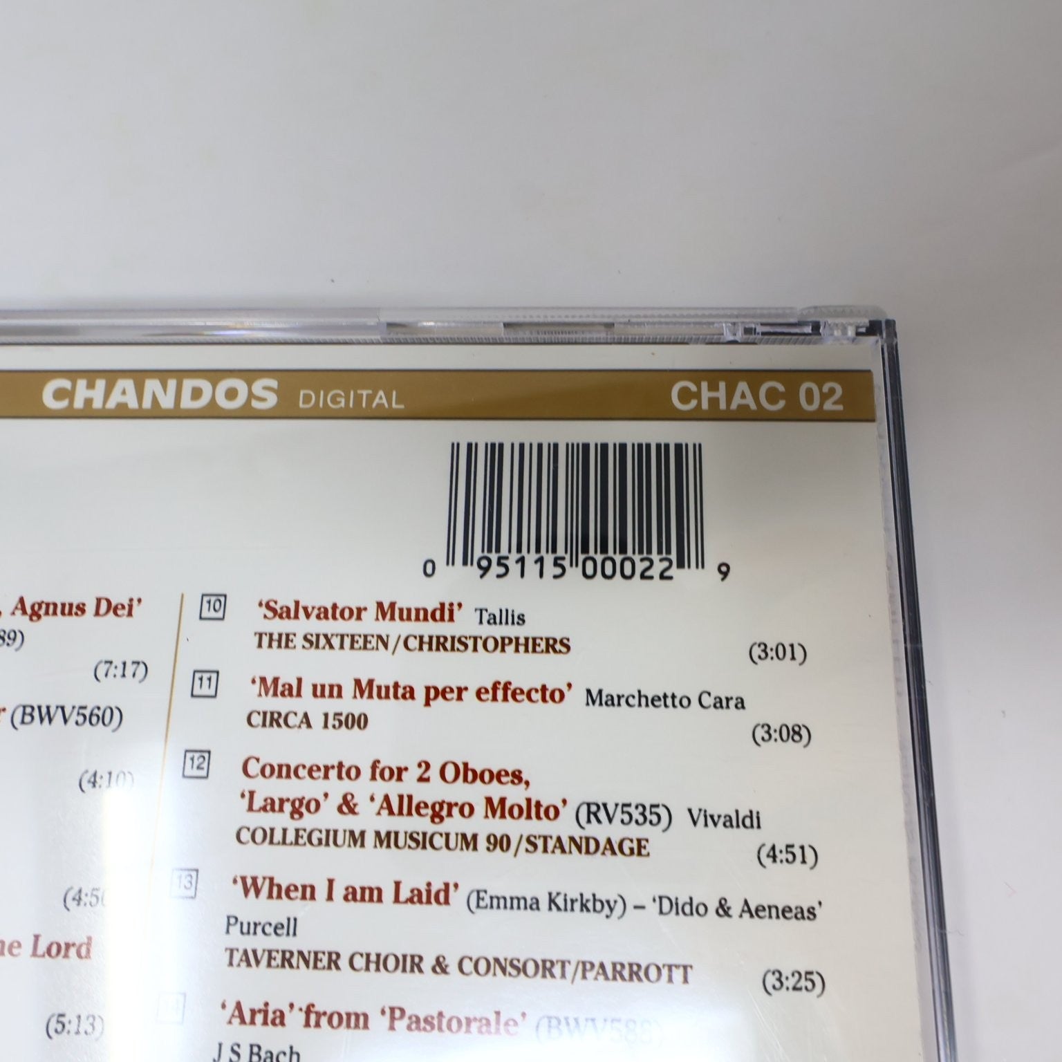 Chaconne Sampler The Early Music Collection CD 1992 Classical Chandos CHAC 02