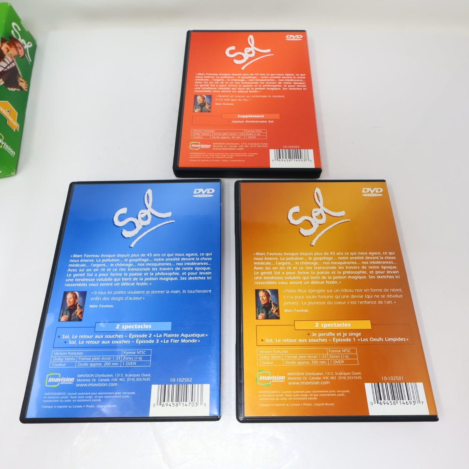 Sol DVD 4 Spectacles Marc Favreau Box Set NTSC 2000s Region 1 Français Comédie