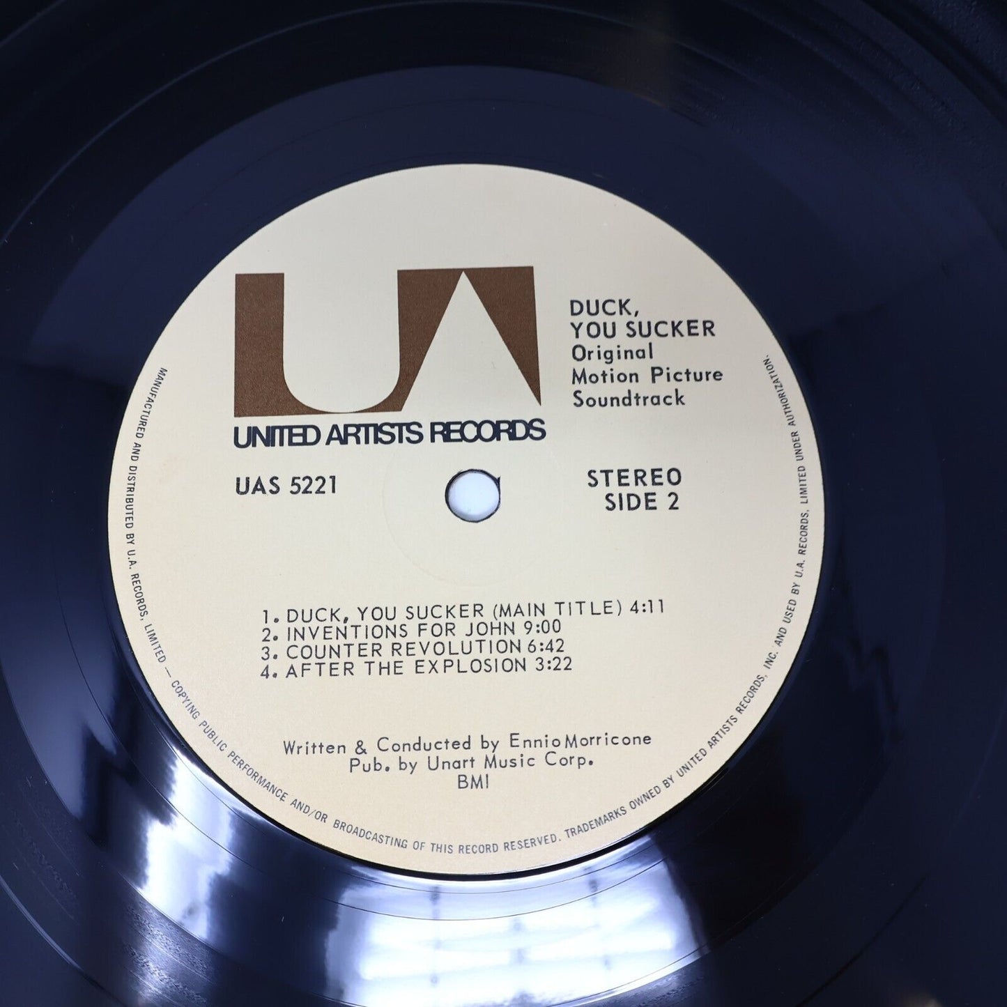 Ennio Morricone Duck You Sucker Movie Soundtrack LP Record UAS-5221 Sergio Leone