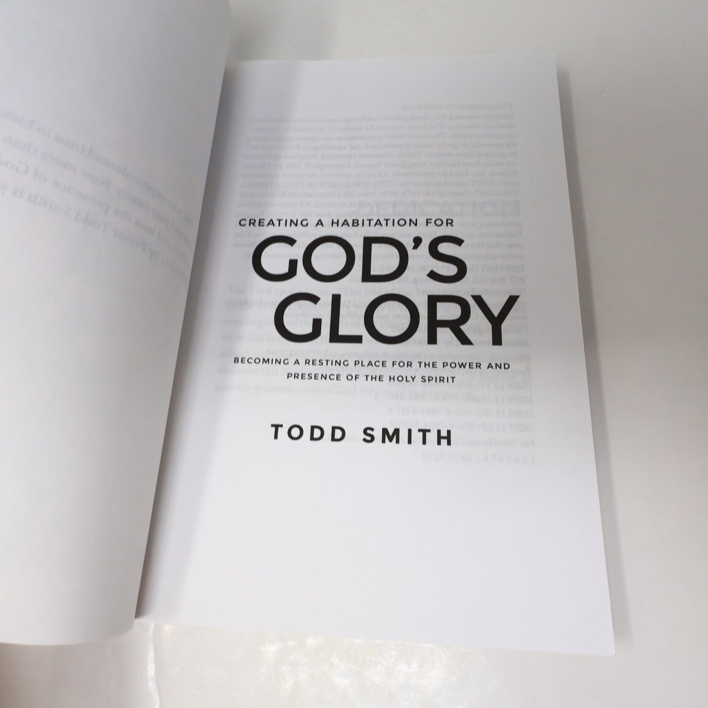 Creating a Habitation for God's Glory Todd Smith 2020 Destiny Holy Spirit PB
