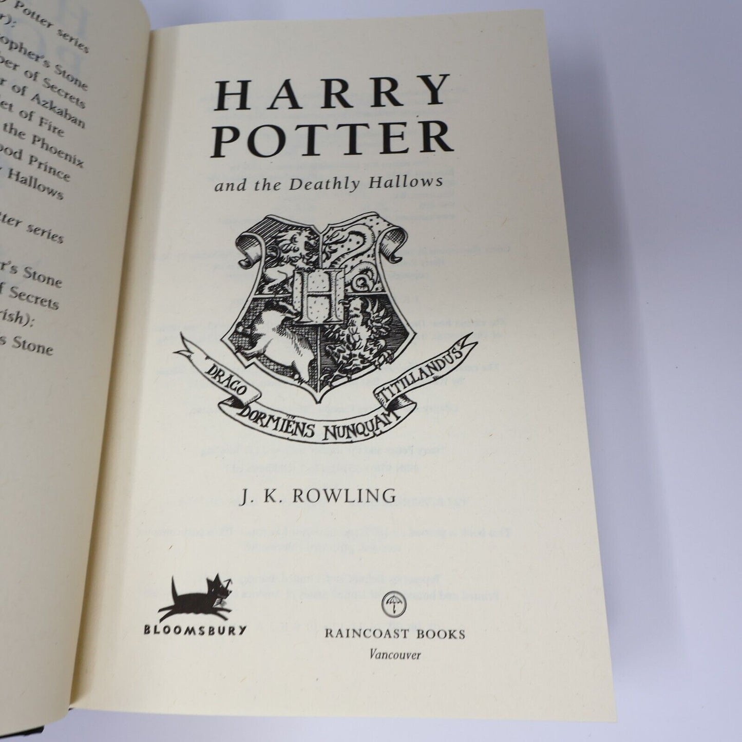 2007 Harry Potter and the Deathly Hallows by J. K. Rowling 1st Print Hardcover