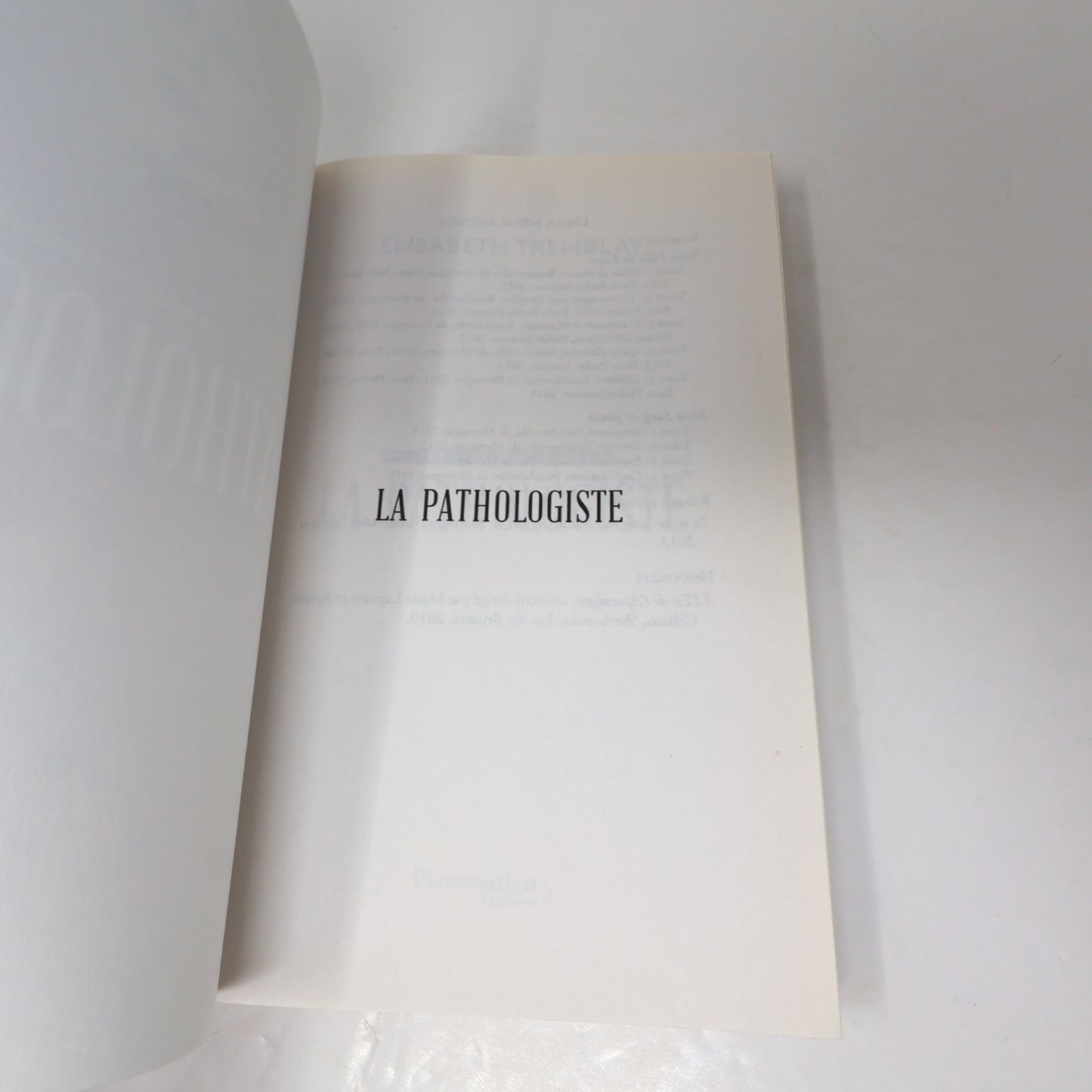 La Pathologiste Elisabeth Tremblay 2022 Français/French Mystère Flammarion PB