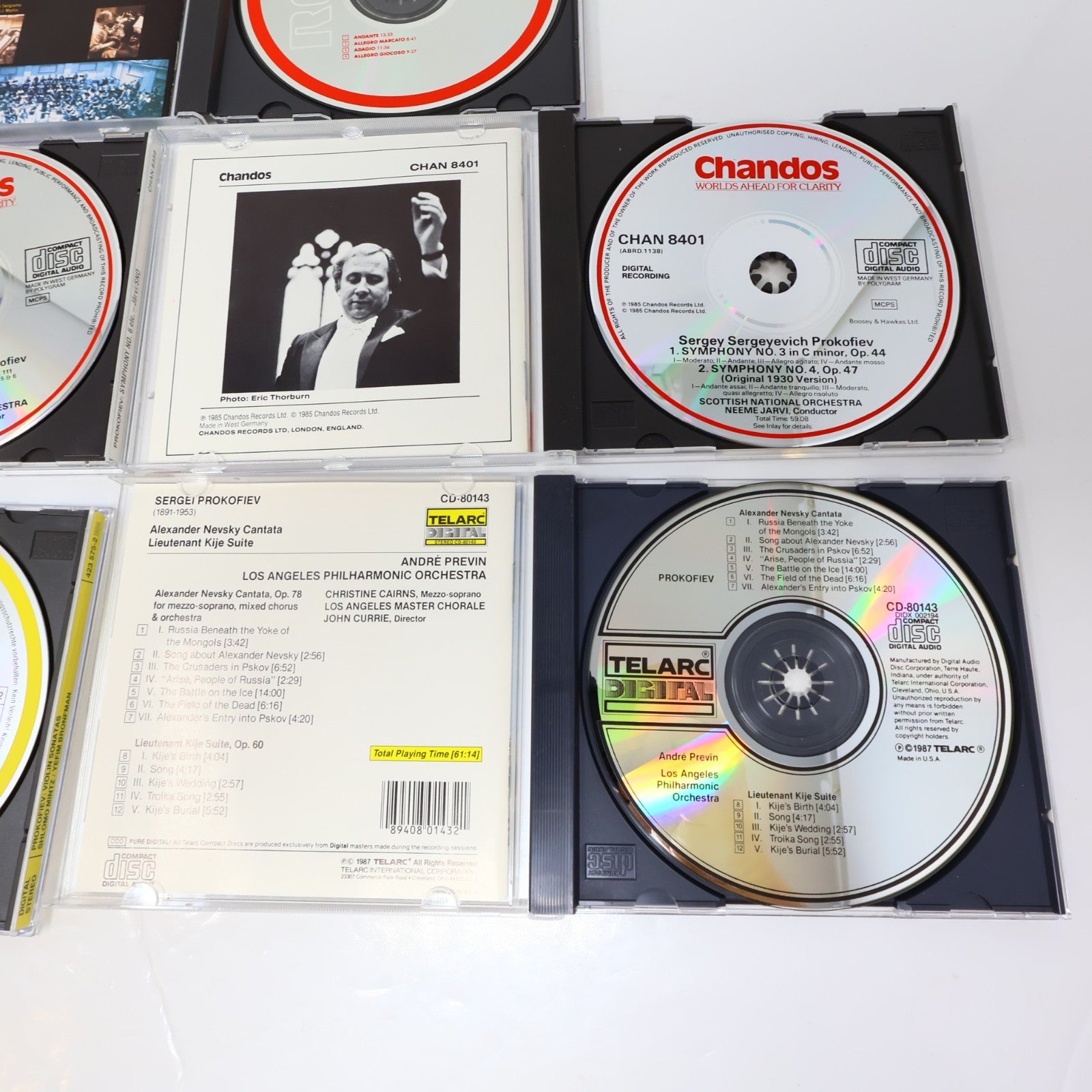 Sergei Prokofiev 9 CDs Lot Symphonies 1 & 5/Romeo & Juliet Excerpts Classical