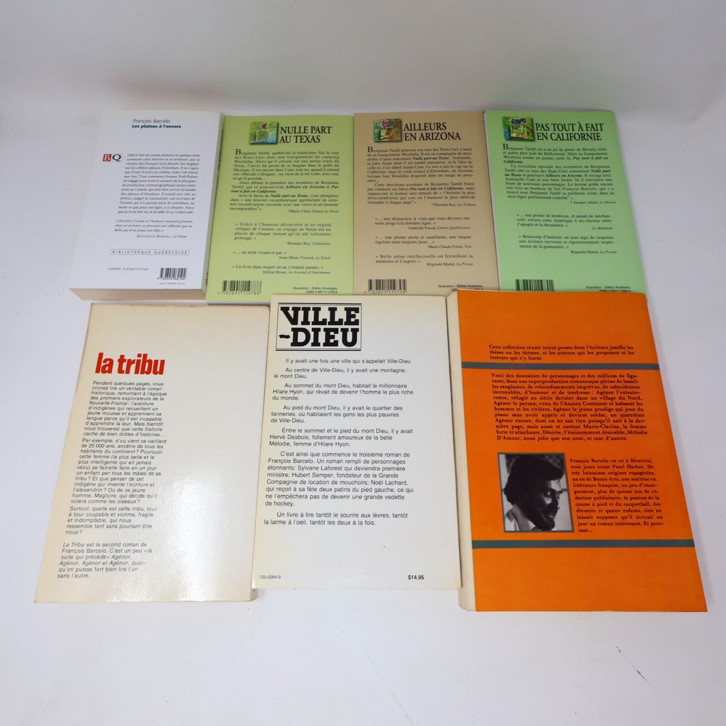 François Barcelo Lot 7 Livres Benjamin Tardif/Tribu/Ville Dieu/Agénor Roman PB