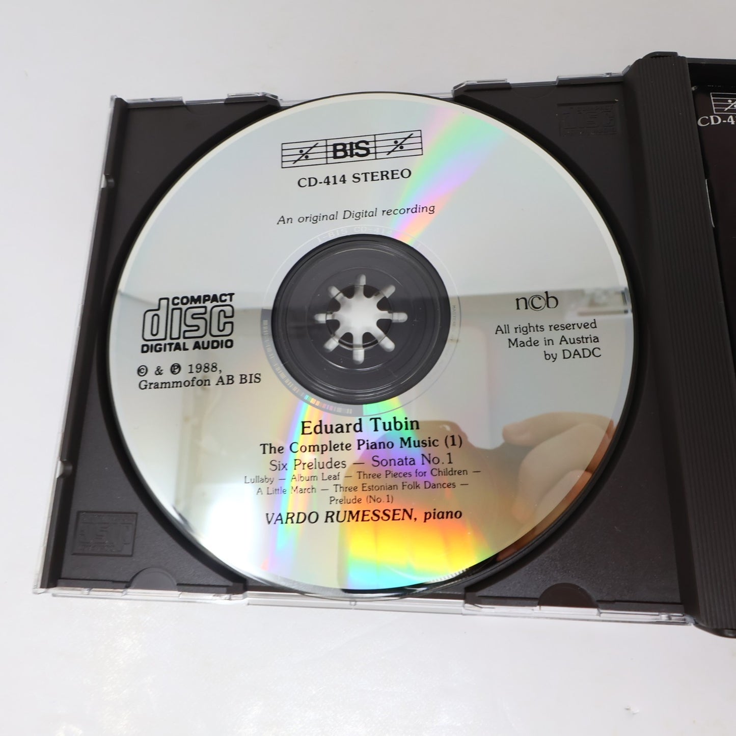 Eduard Tubin The Complete Piano Music CD Vardo Rumessen BIS 1988 BIS-CD-414/416