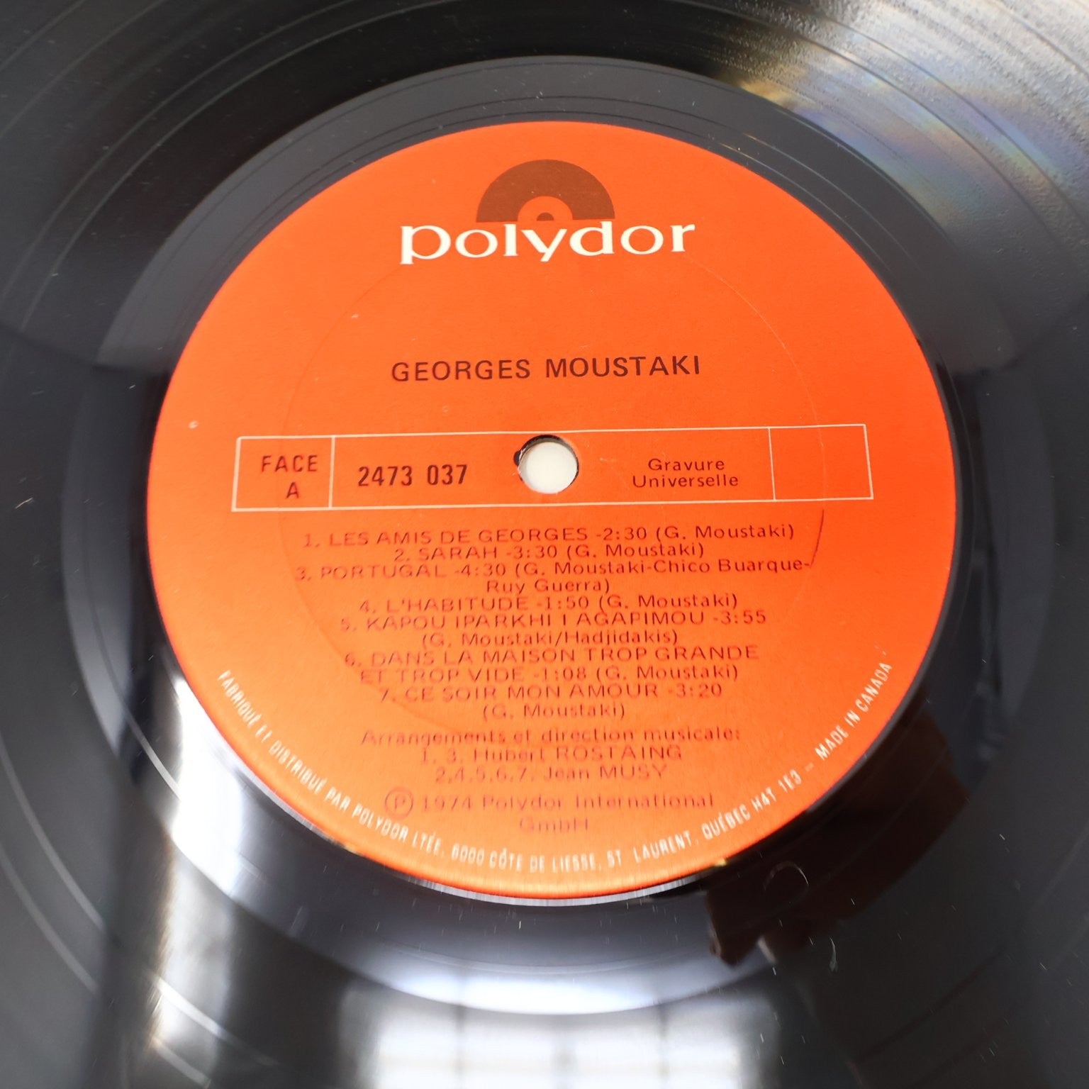 Georges Moustaki Lot 2 Disques Éponymes/Self Titled LP Record Polydor 1971-1974