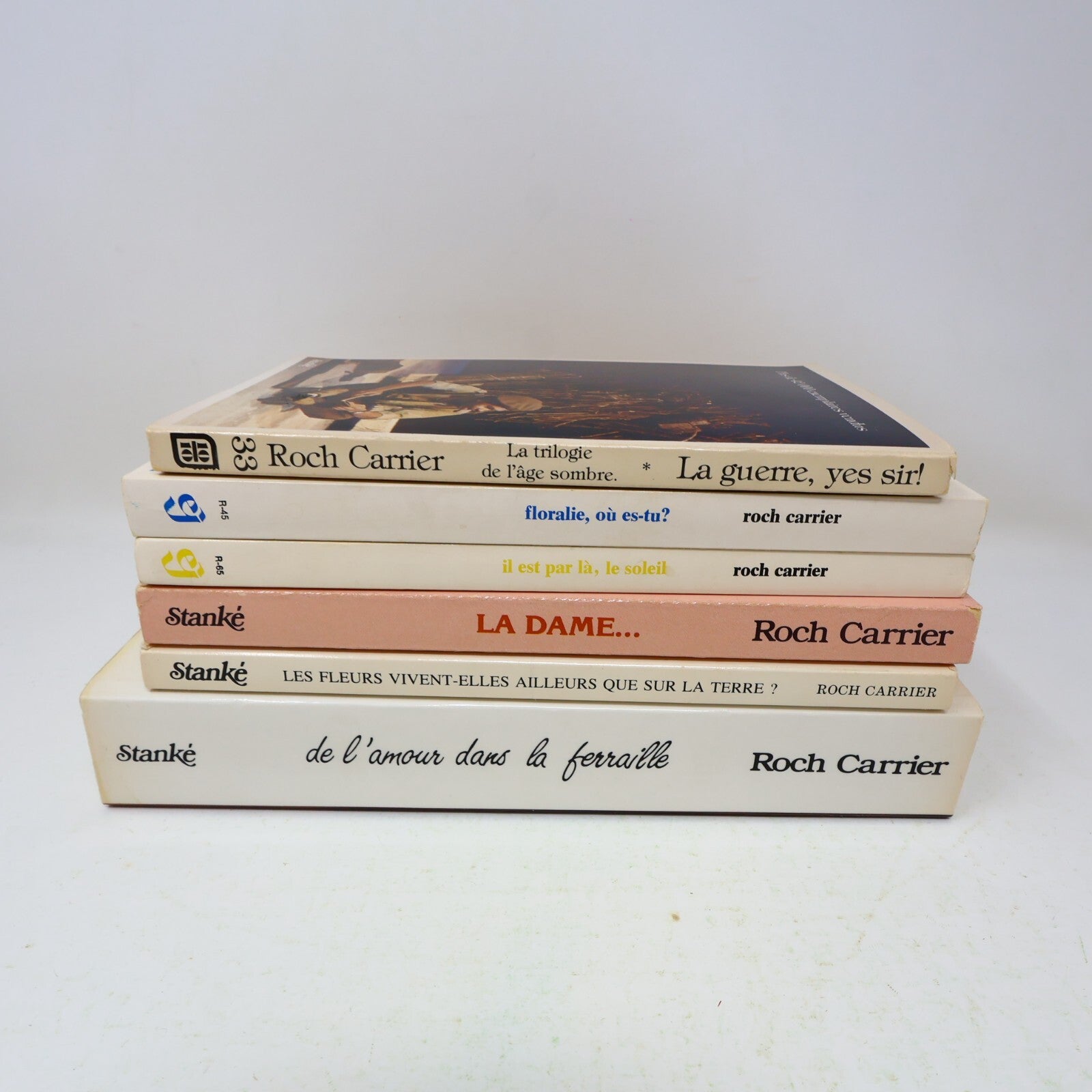 Roch Carrier Lot 6 Livres La Guerre Yes Sir!/Floralie ou Es-Tu? Roman Québec 80s