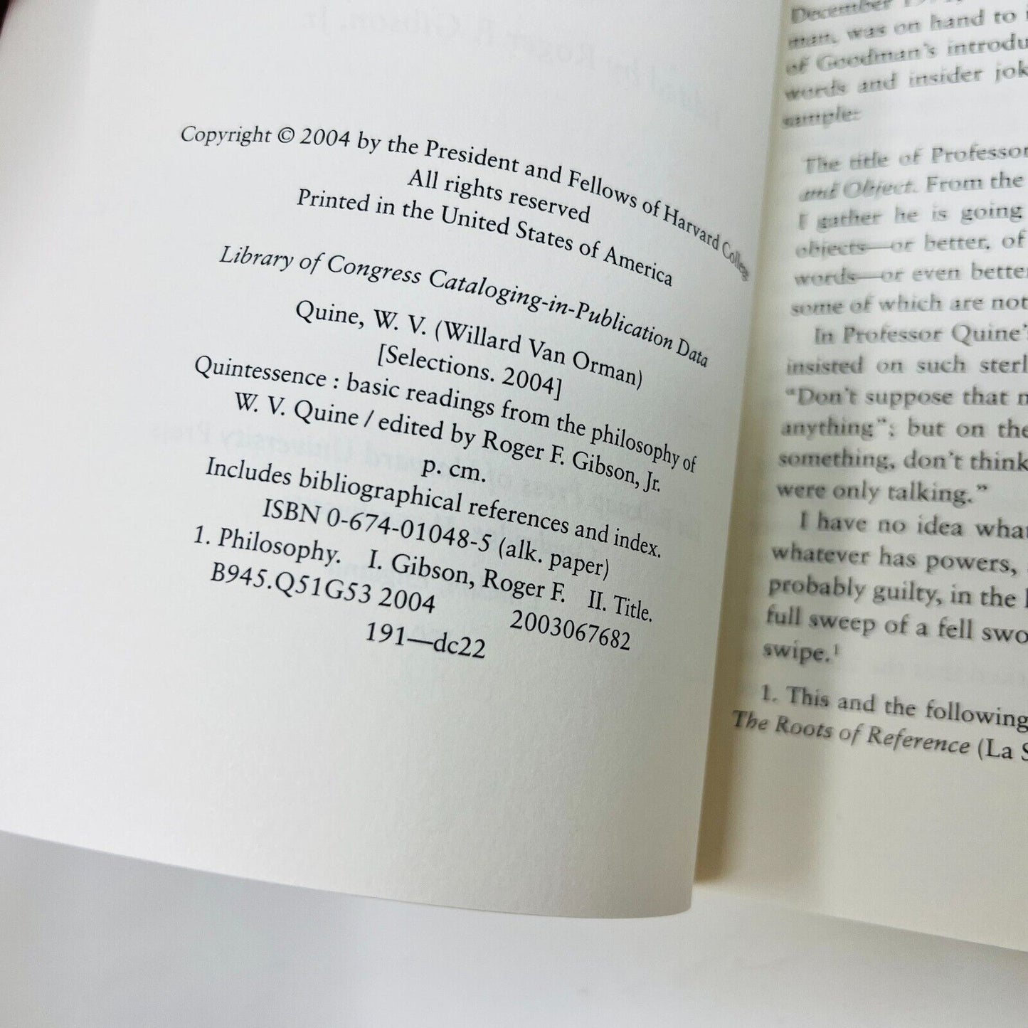 Quintessence Basic Readings from the Philosophy of W. V. Quine by W. Van Orman